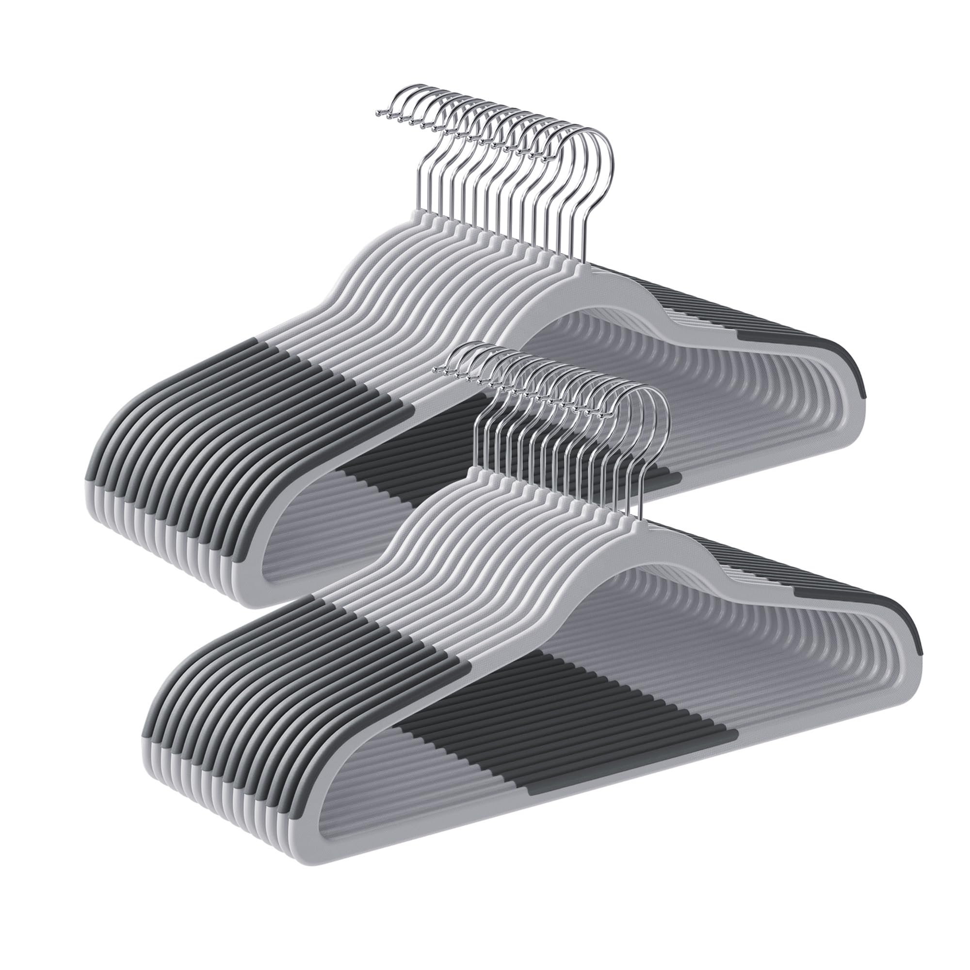 Songmics Clothes Hangers, Pack Of 100 Plastic Coat Hangers, Space-Saving, 0.2 Inches Thick, 17.7 Inches Wide, 360 Swivel Hook, L