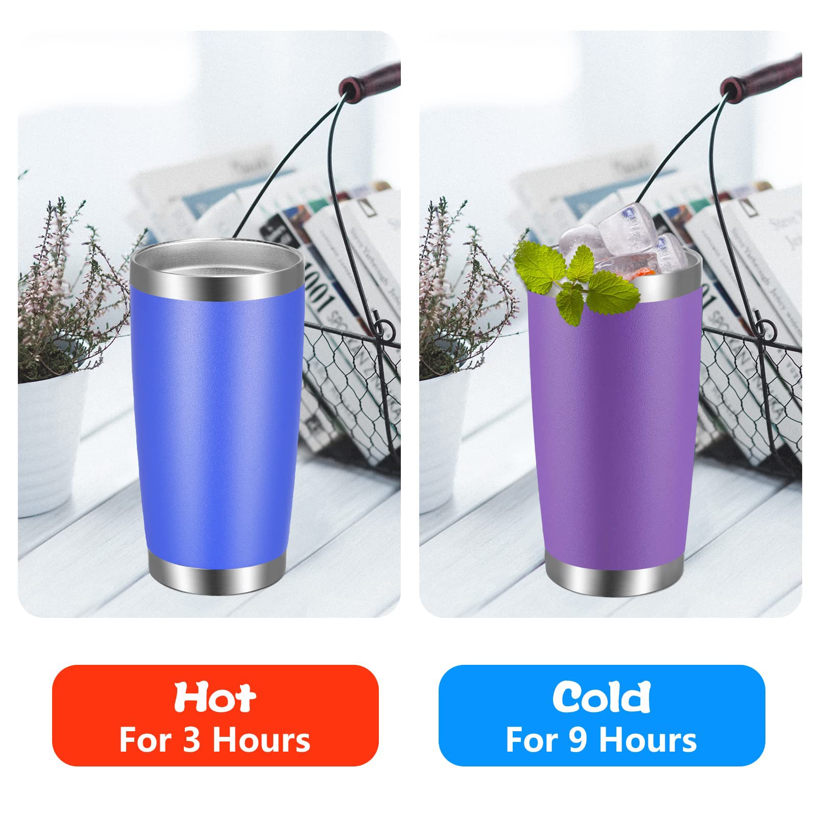 Vegond 20Oz Tumbler With Lid And Straw Stainless Steel Tumbler Cup Vacuum Insulated Double Wall Travel Coffee Mug Powder Coated