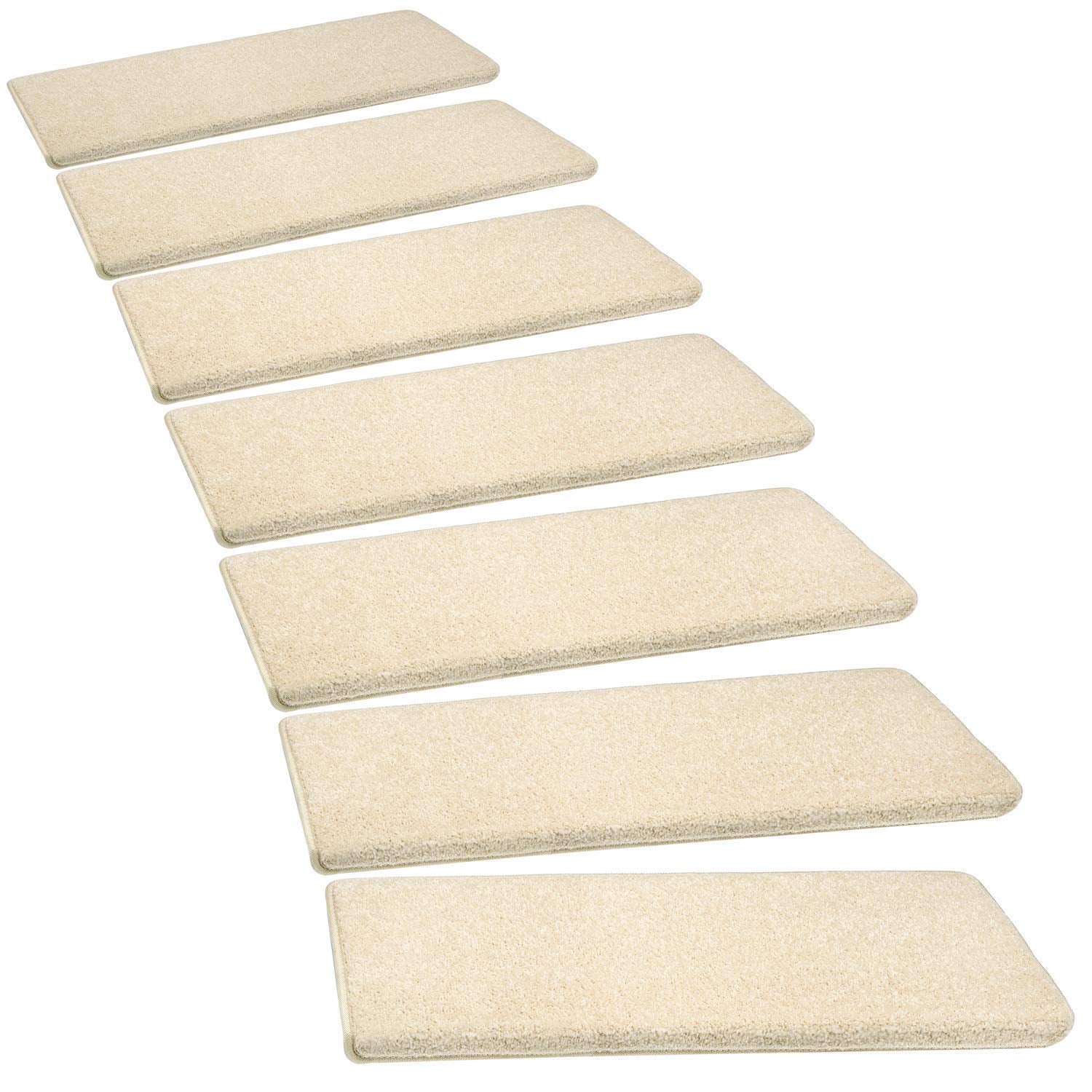 PURE ERA Bullnose Carpet Stair Treads Set Tape Free Non-Slip Indoor Stair Protectors Pet Friendly Rugs Covers Soft Skid Resistan