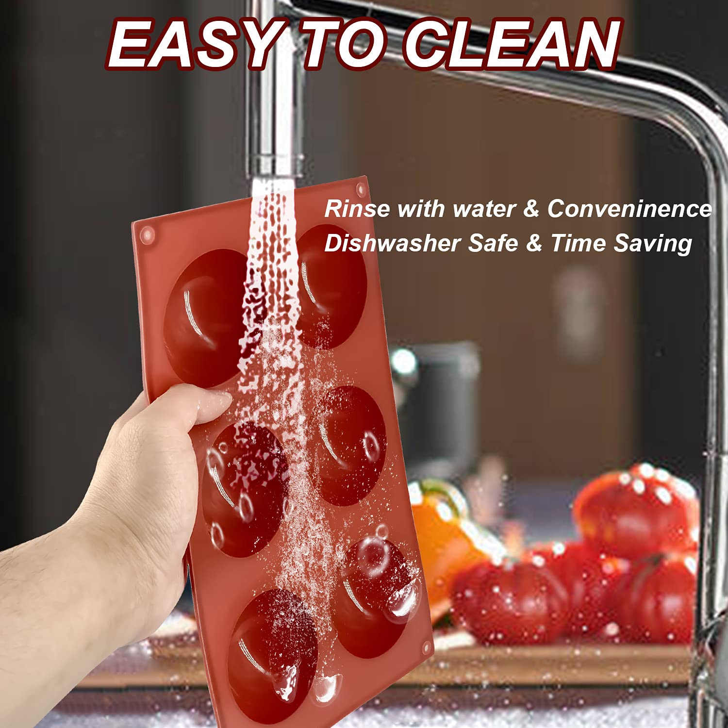 Lerykin Semi Circular Silicone Molds, Non-Stick Silicone Chocolate Molds,3 Packs Baking Molds For Making Chocolate, Cake, Jelly,