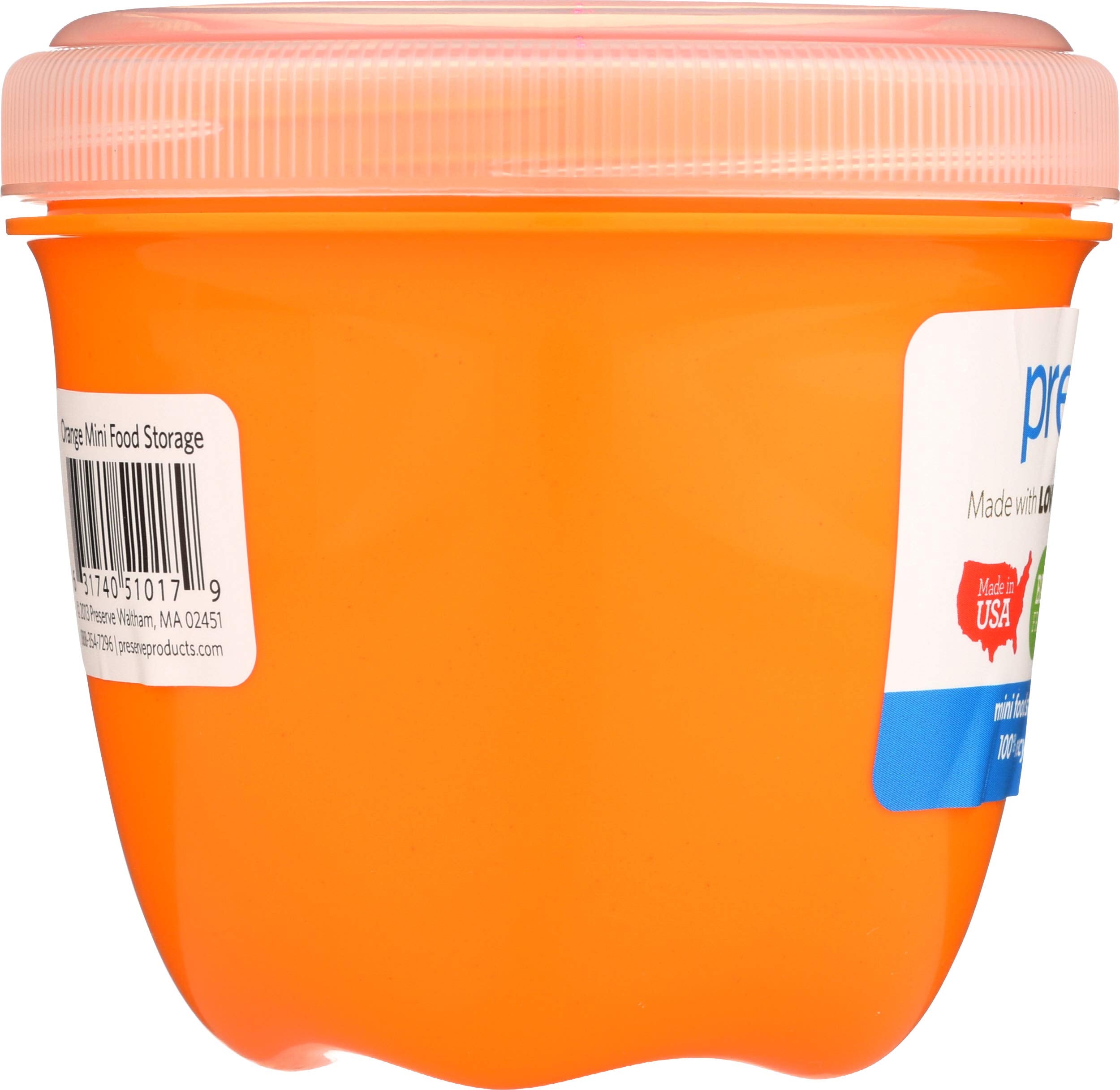 Preserve Food Storage Container - Round - Mini - Orange - 8 Oz - 1 Count