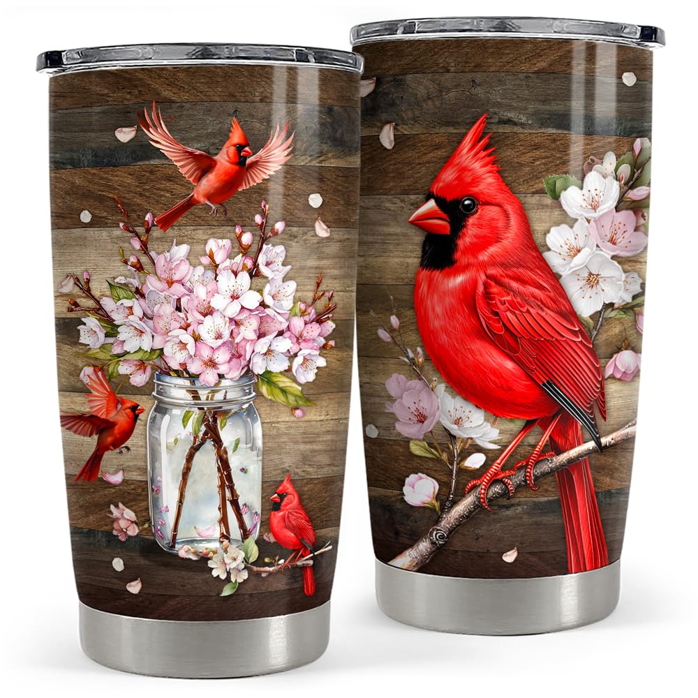 Cardinal Tumbler 20oz Stainless Steel Insulated Travel Mug Cup for Women Girls Gifts for Birthday Christmas