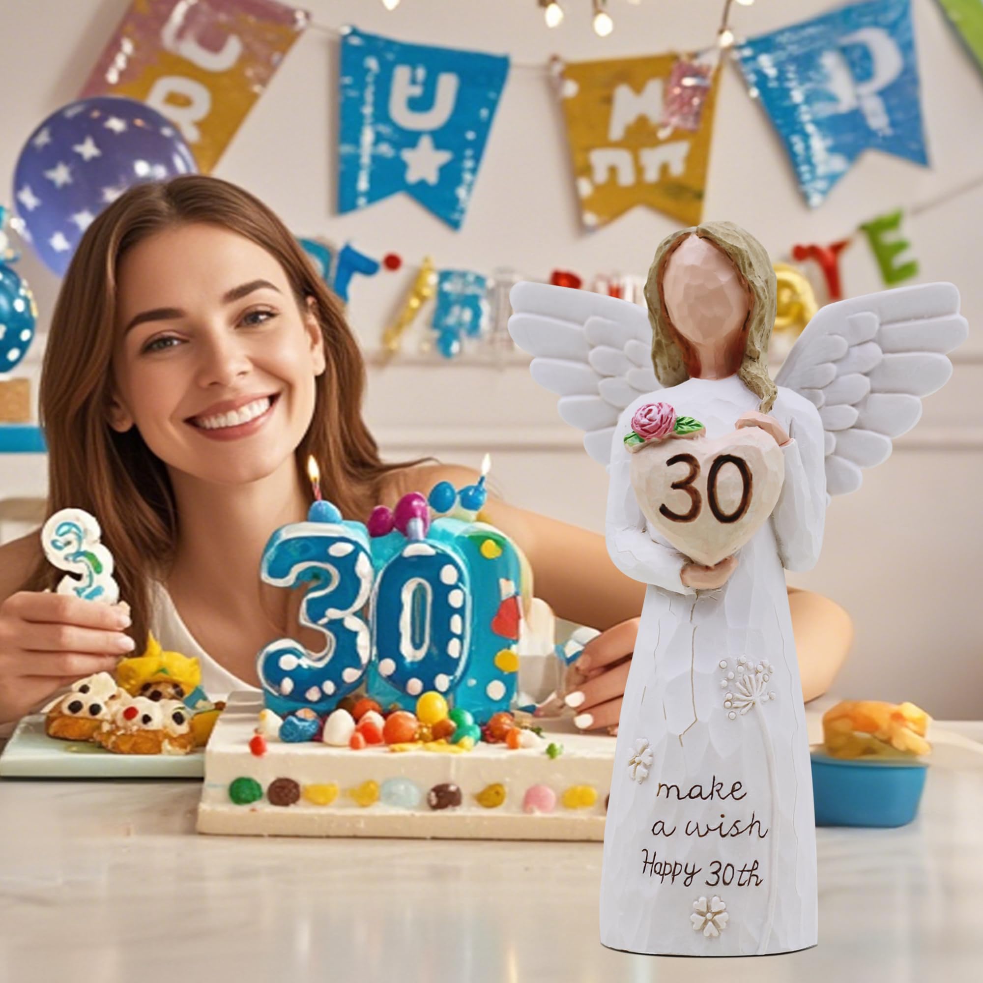 AcowSpt 30th Birthday Decorations for Her, 30th Birthday Gifts for Her, Sculpted Hand-Painted Figurine
