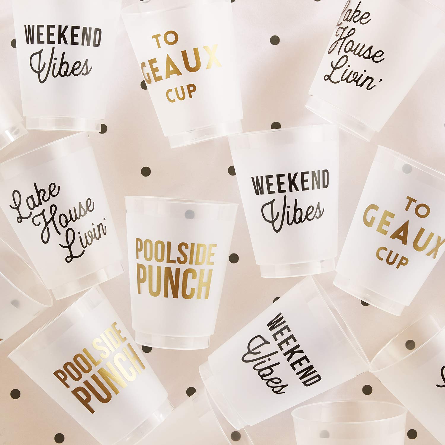 Santa Barbara Design Studio Sips Drinkware 16-Ounce Frosted Plastic Cups, 8-Count, To Geaux