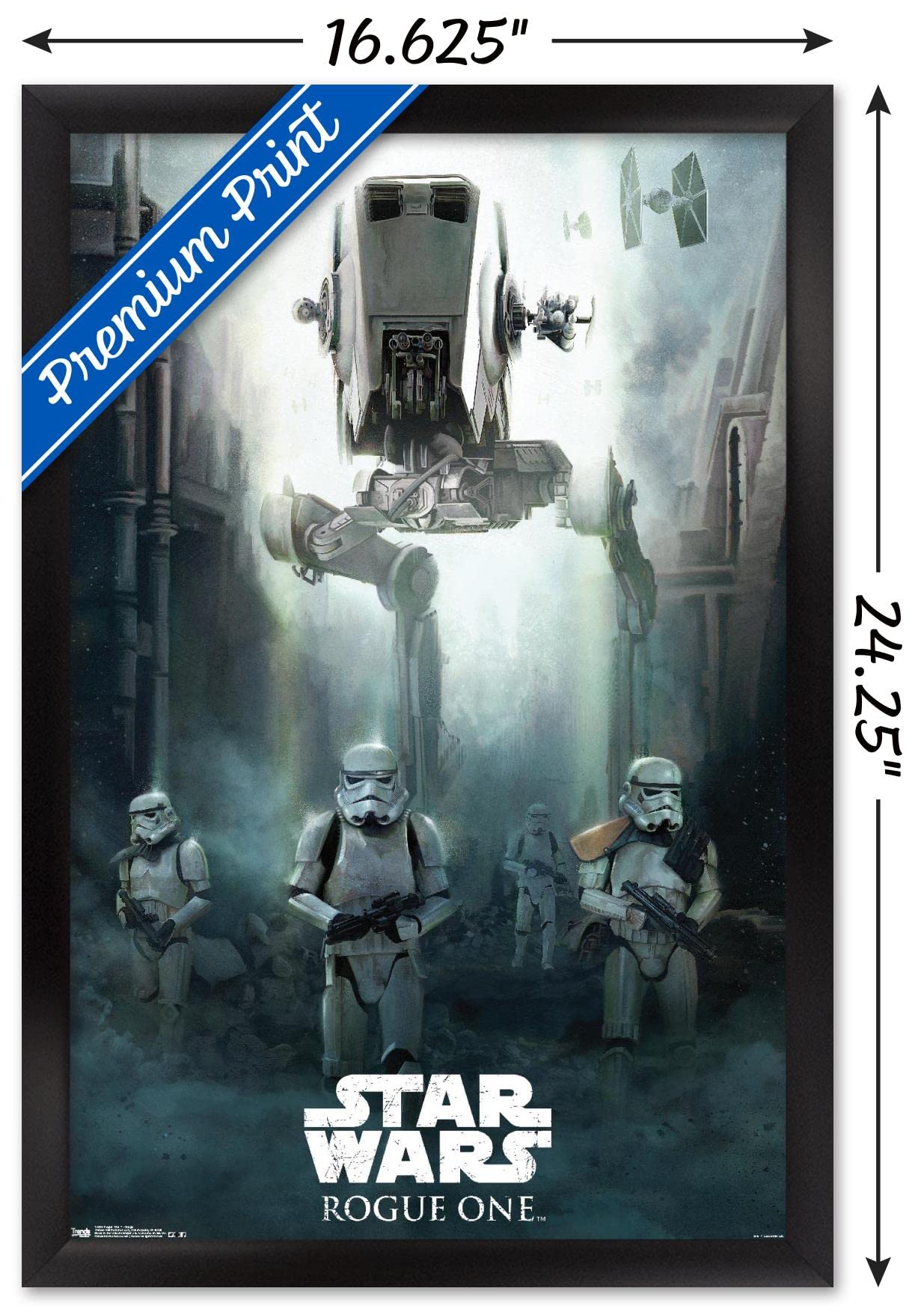 Trends International Star Wars: Rogue One - Siege Wall Poster, 14.725'' X 22.375'', Black Framed Version