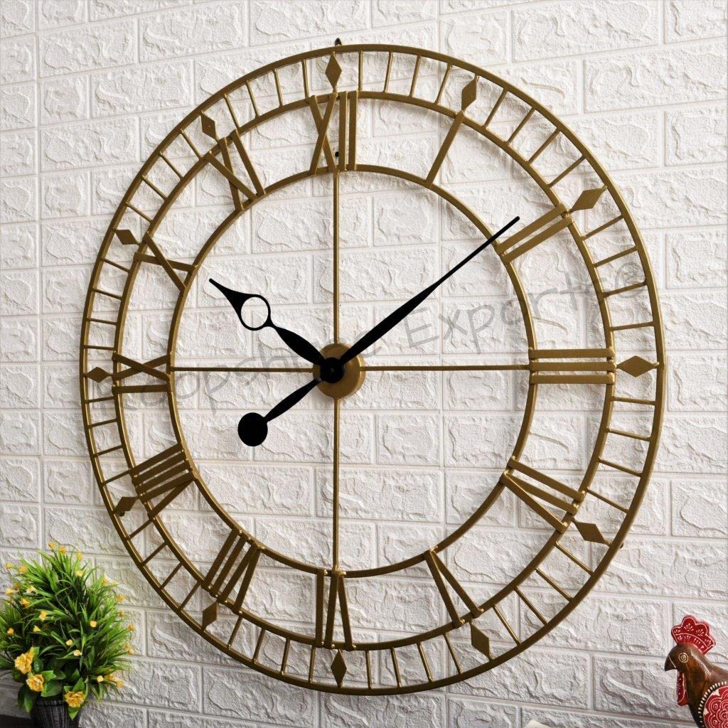 Vintage Clock Hand-Crafted Brass Extra Large Wall Clock/One Year Warranty / 9037-42, Analog, 5 Centimeters, 12 Inch