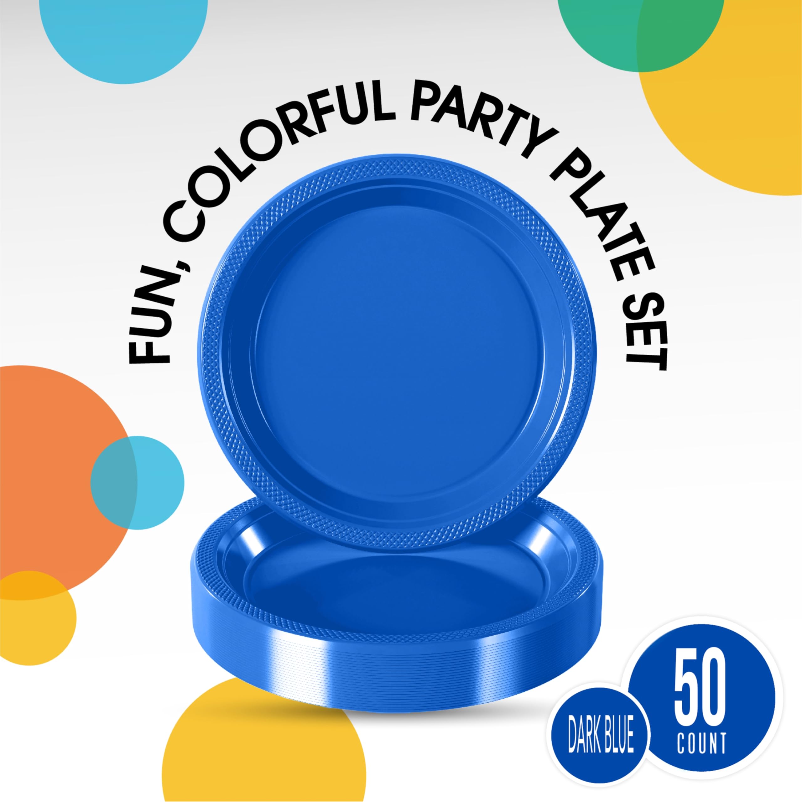 Exquisite Dark Blue Plastic Plates For Party 10 Dark Blue Disposable Plates For Party Supplies 50 Pcs Disposable Dinner Plate