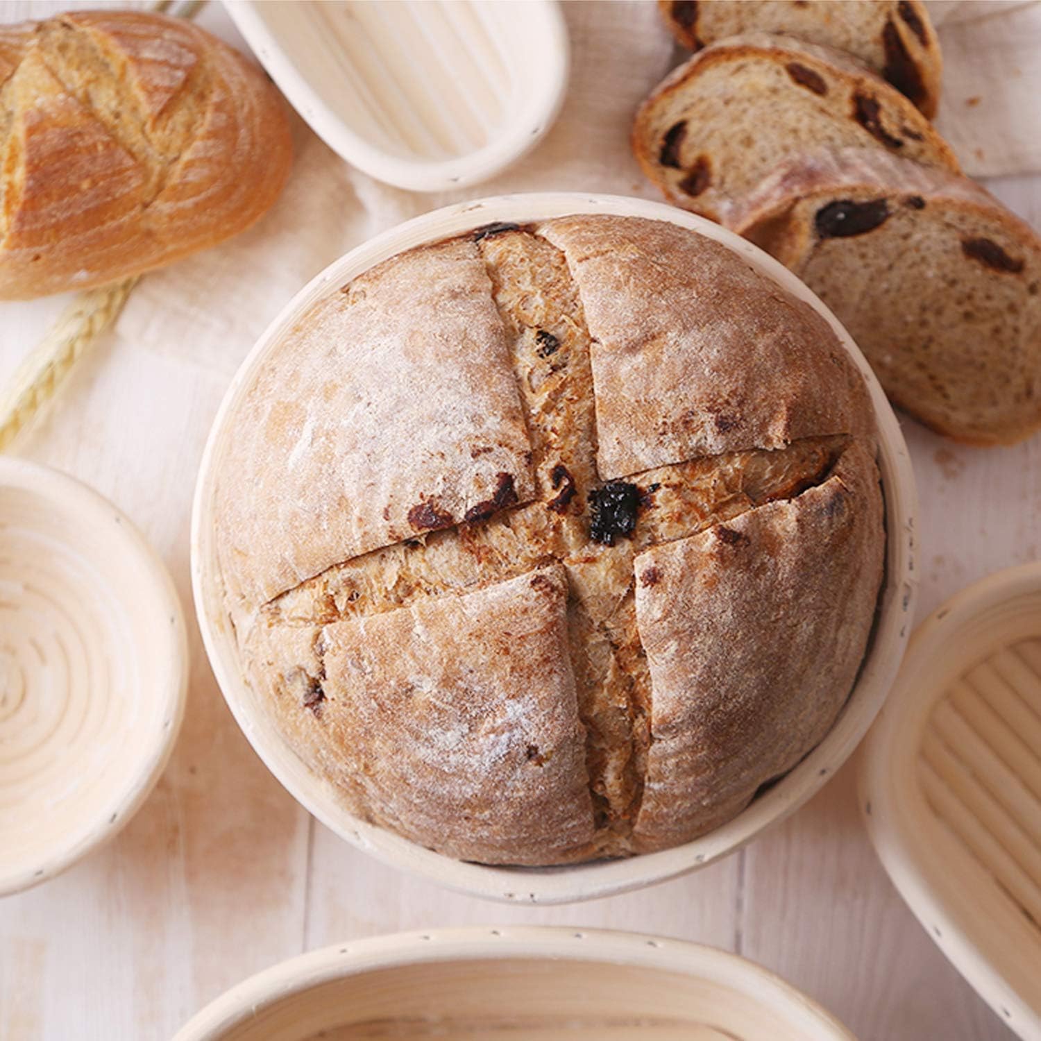 Bread Basket, Banneton Basket, Proofing Basket With 5 Inch (Set Of 6)