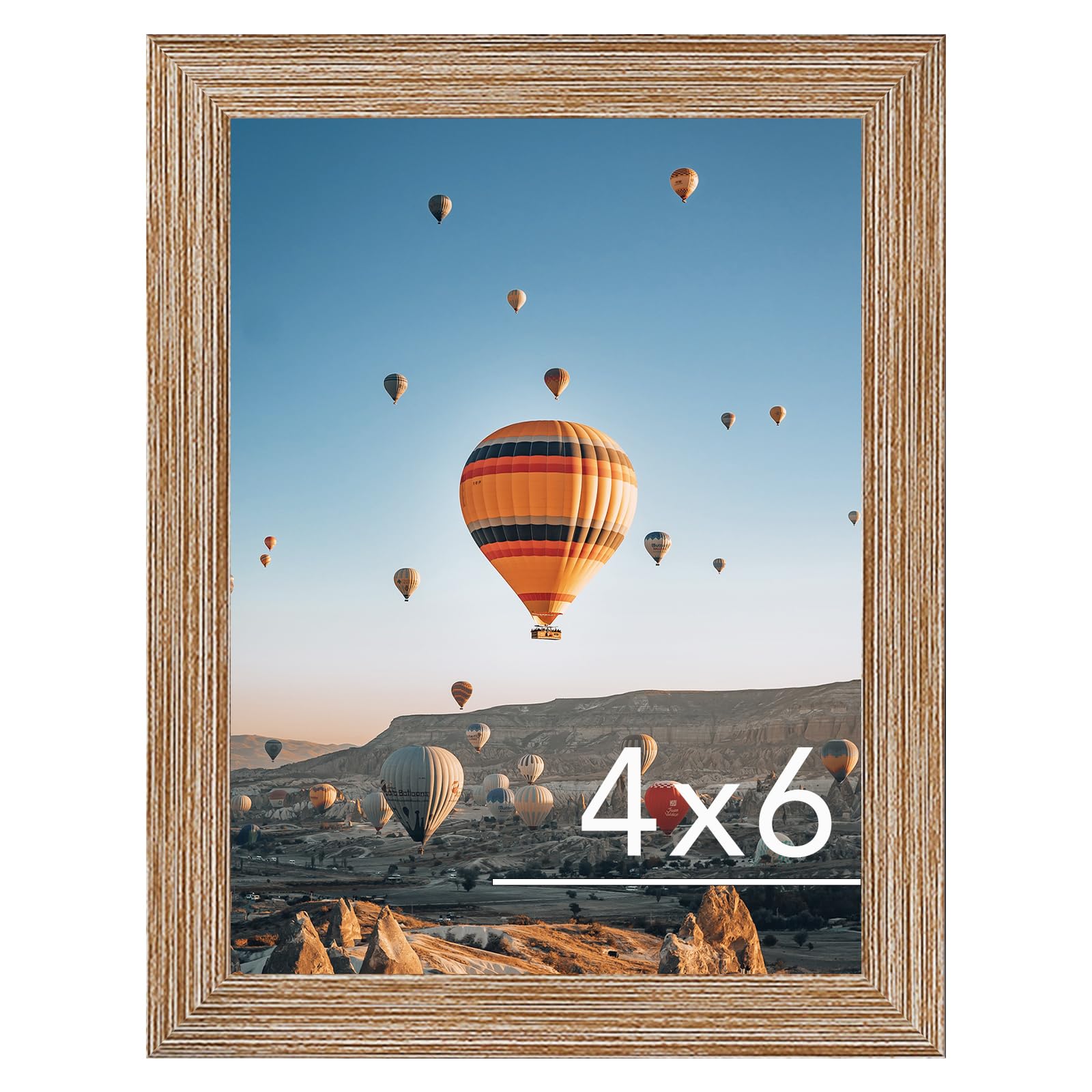 JCJMY 4x6 Picture Frame Rustic Brown for Wall Hanging or Tabletop, Wall Mounting Horizontally or Vertically, 4 x 6 Wall Gallery 