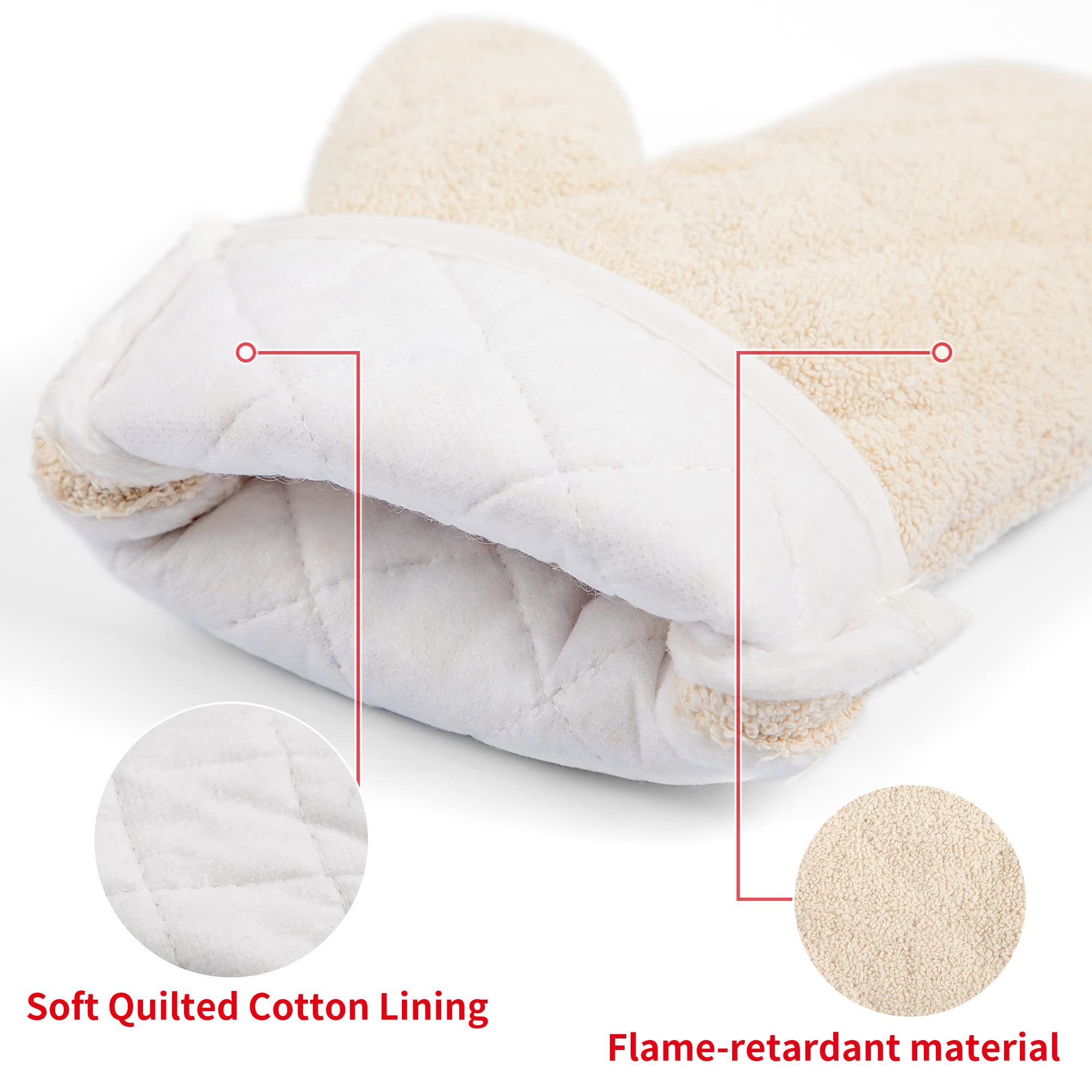 Terry Cloth Oven Mitts Heat Resistant to 482 F 15 Inch 100% Cotton Set of 2