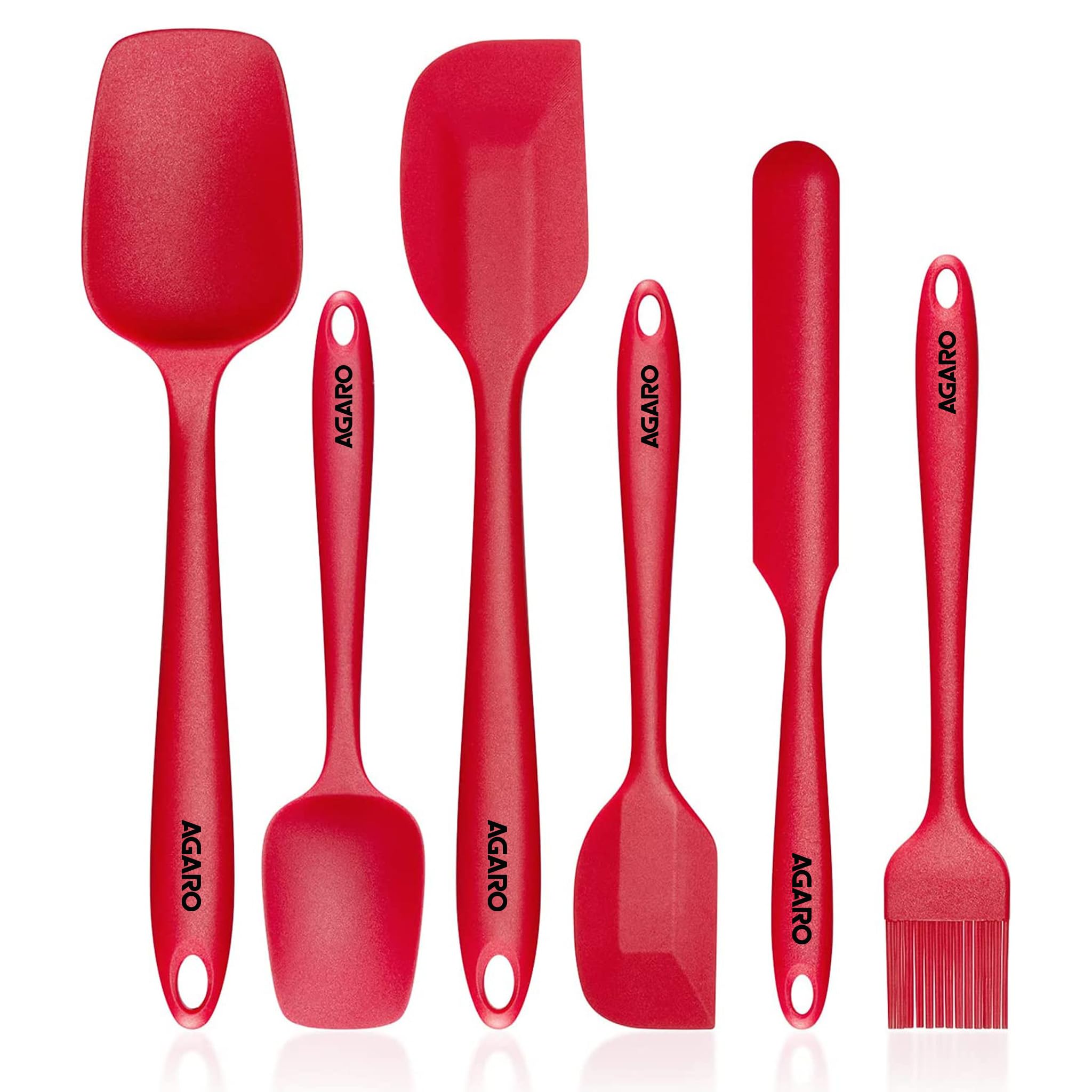 AGARO Deluxe Silicone Spatula Set of 6, Heat Resistant, Cooking, Baking and Mixing, NonStick Cookware, BPA Free, Seamless Desig
