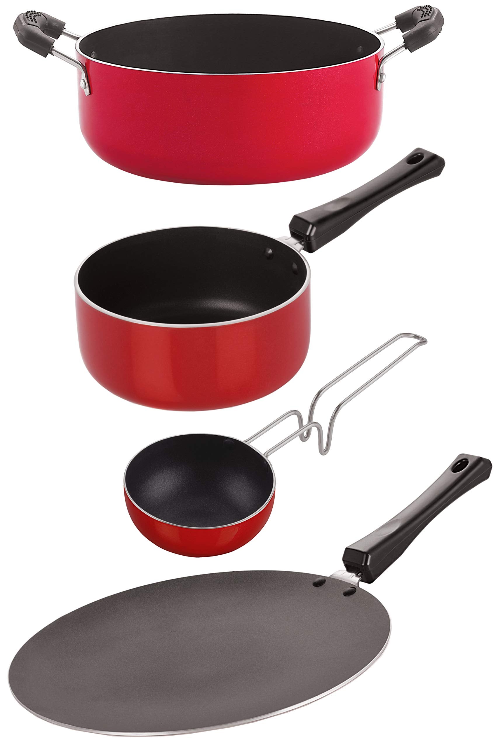 Nirlon Dishwasher Safe Non Stick Cookware Pots And Pans Set(Ct12_Sp(B)_Vg_Cs24)