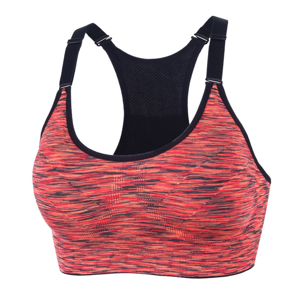 Yeyele Sports Bras For Women Adjustable Strap And Removable Pad Tank Top Racerback Sports Bra(Red,2Xl)