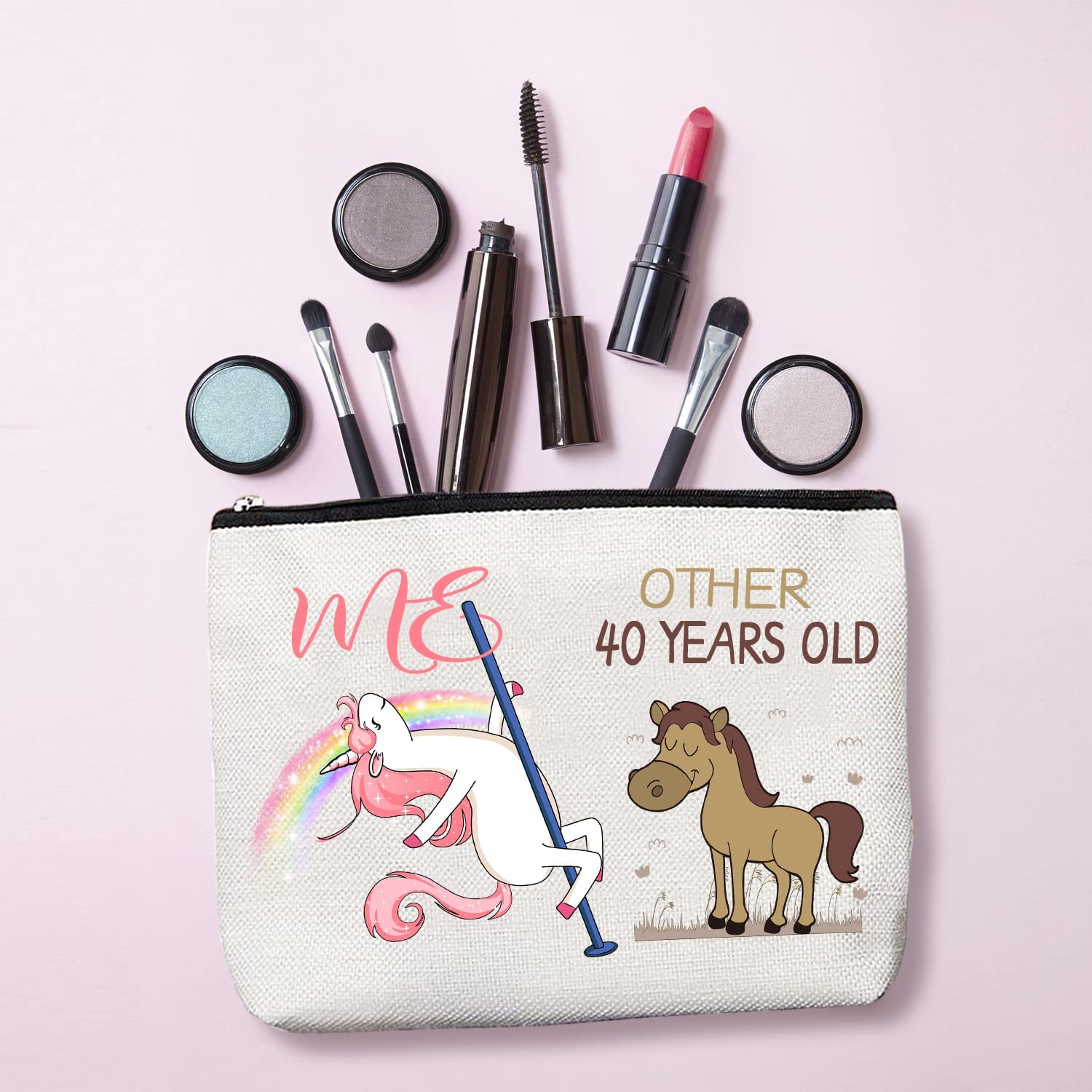 40Th Birthday Gifts For Women,40 Year Old Birthday Gifts,40Th Birthday Cosmetic Bag Makeup Pouch,40Th Birthday Gifts Makeup Bag