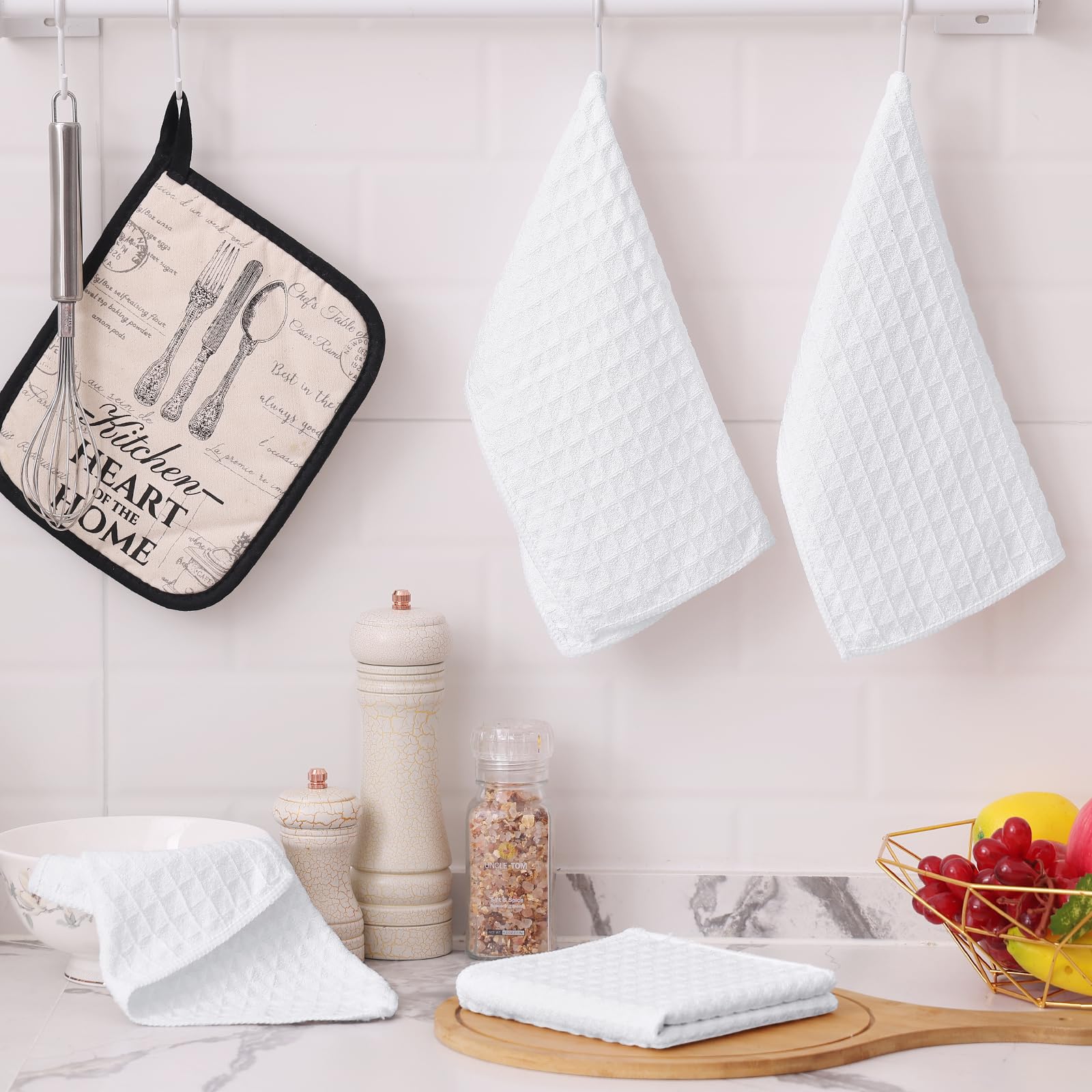 Homaxy Premium Microfiber Waffle Weave Kitchen Dish Cloths, 12 X 12 Inch Ultra Absorbent And Solid Color Dish Towels For Kitchen