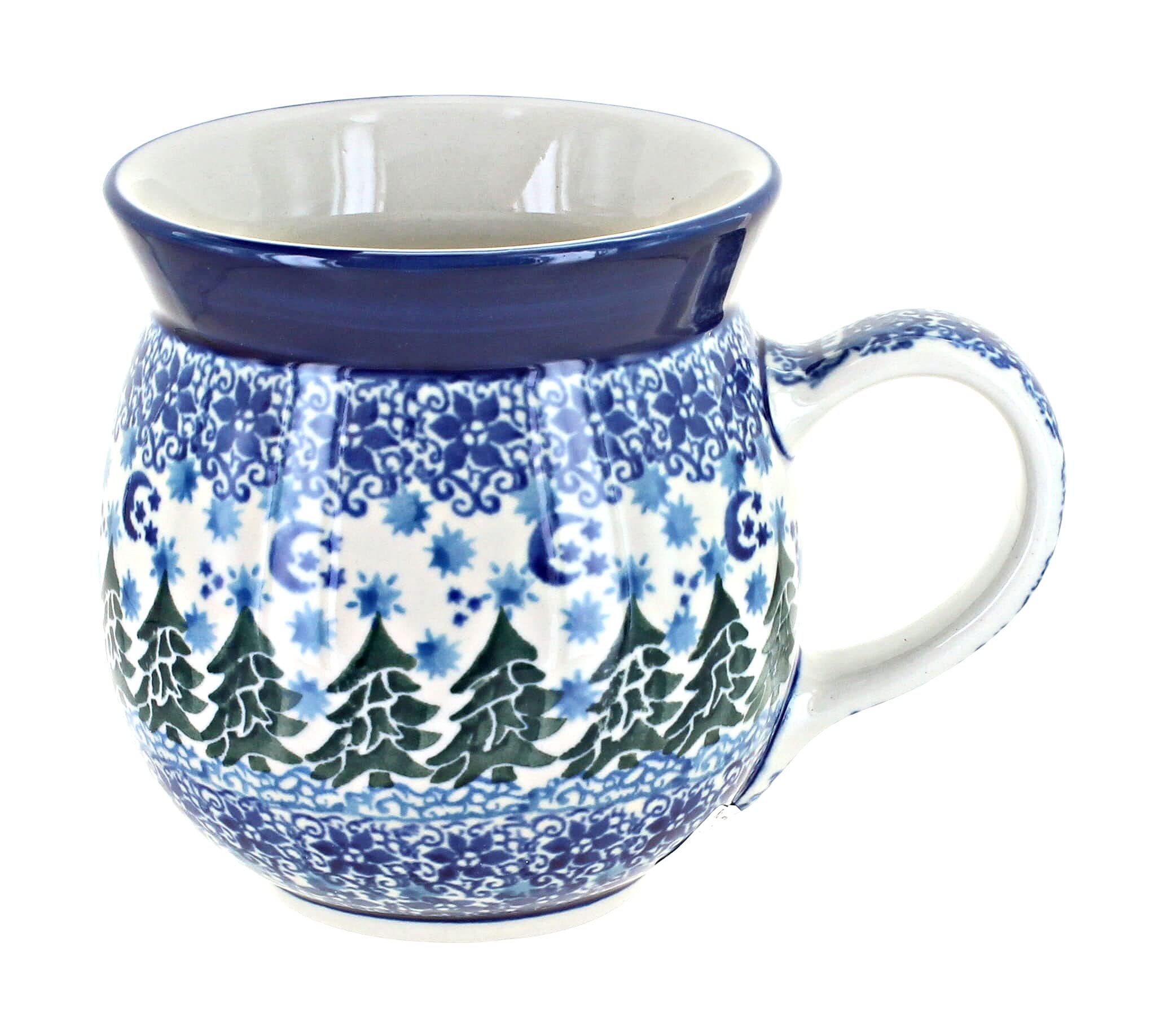 Blue Rose Polish Pottery Evergreen Magic Bubble Mug