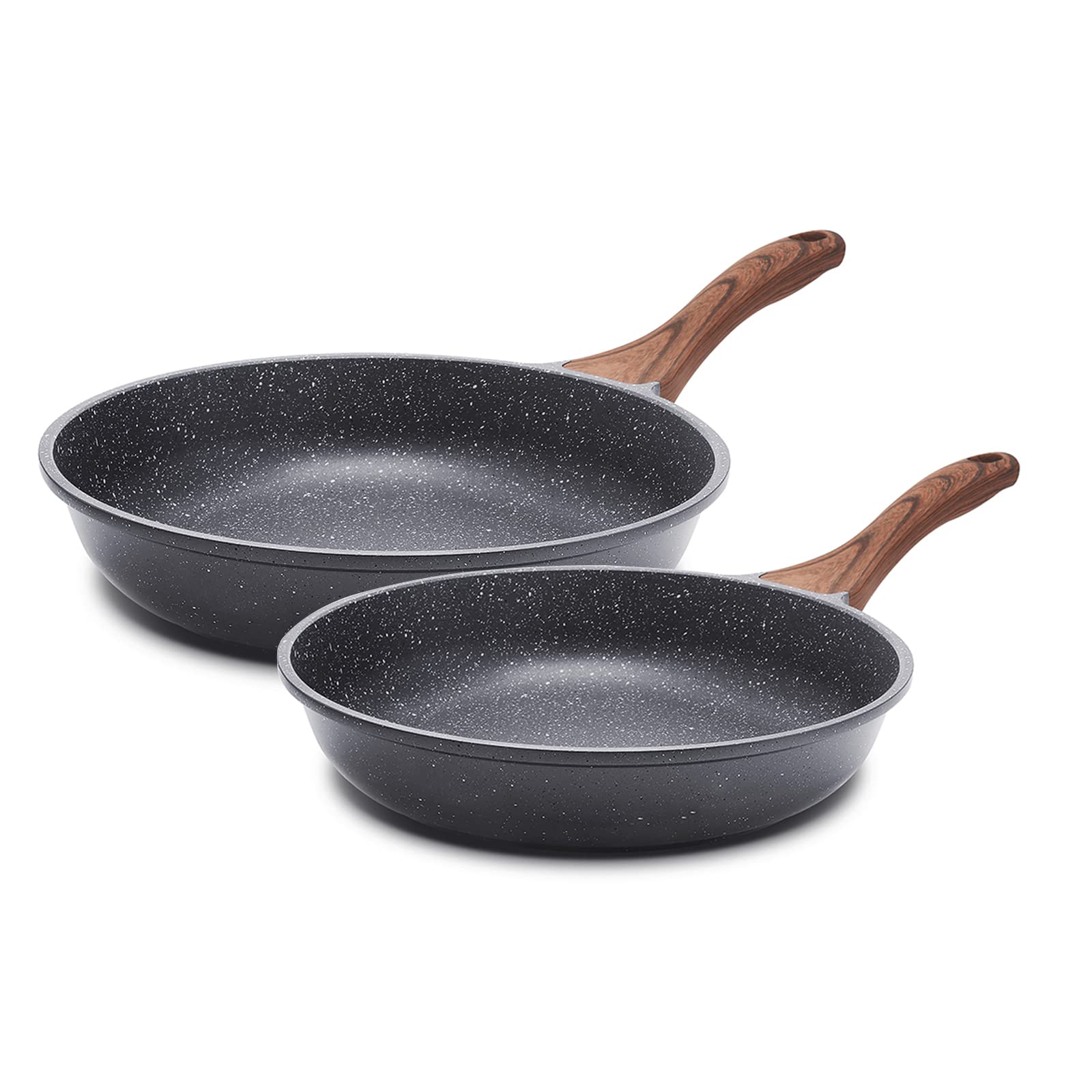 SENSARTE Nonstick Frying Pan Skillets, Swiss Granite Coating Omelette Pans, Healthy Cookware Chefs Pans, Free of Intentionally 