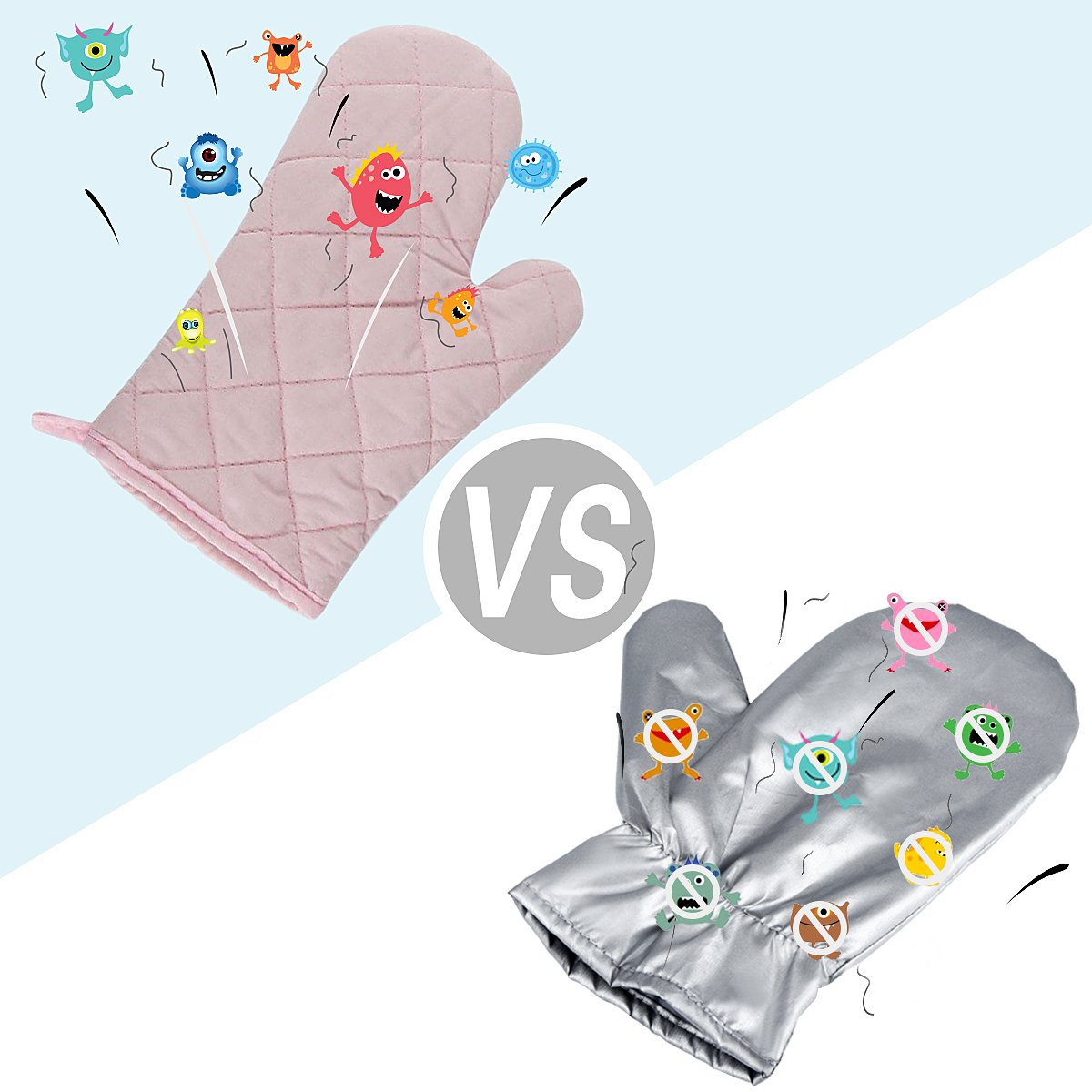 Tingtio Upgraded Garment Steamer Ironing Gloves Mitt Flexible Anti Steam Gloves Durable Heat Resistant Waterproof Protective Ironing Glove for Garment Steamer Silver for Clothes Steamer -1 Pair