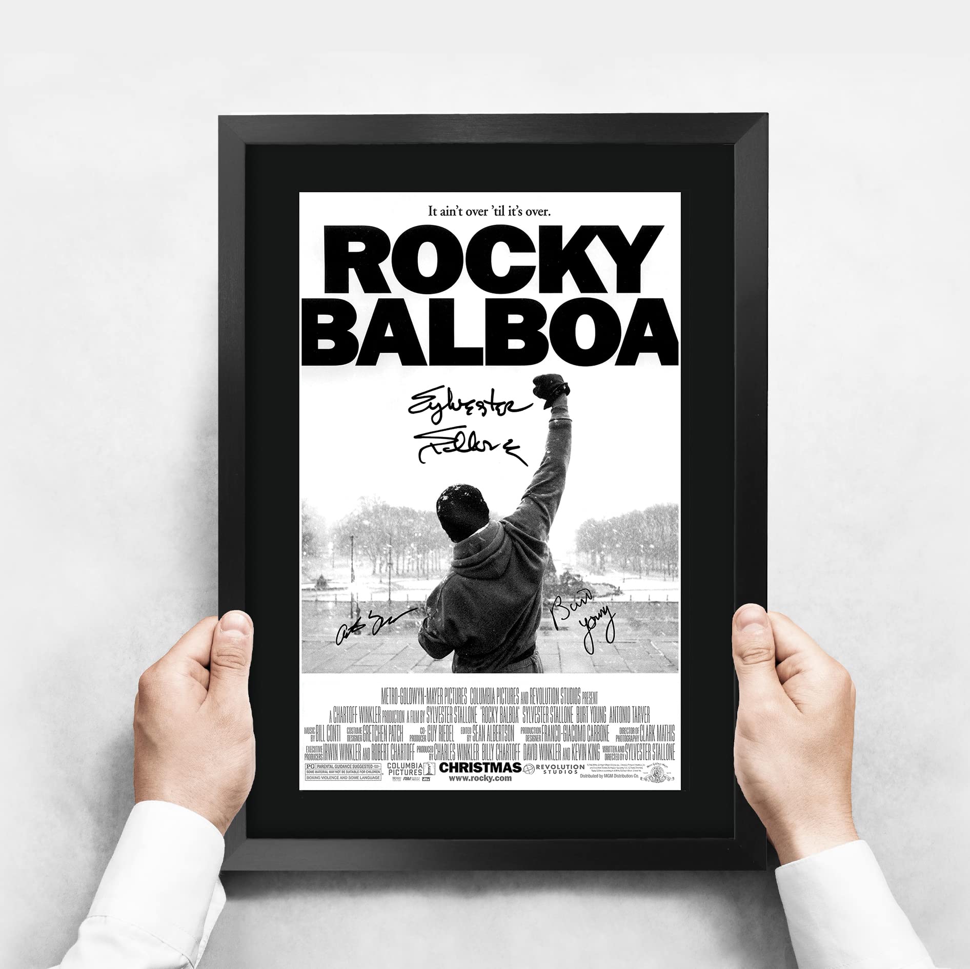 Hwc Trading Rocky 6 Balboa Sylvester Stallone 16 X 12 Inch Framed Gifts Printed Poster Signed Autograph Picture For Movie Memora