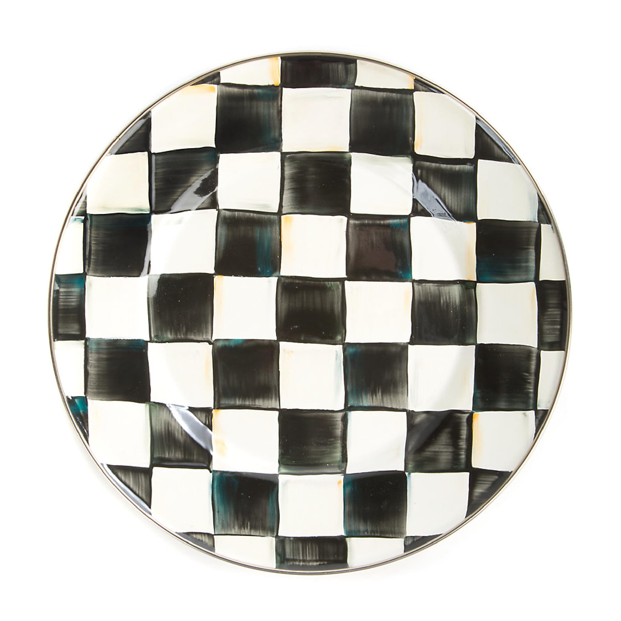 Mackenzie-Childs Courtly Check Enamel Dinner Plate, 10-Inch Round Serving Plate