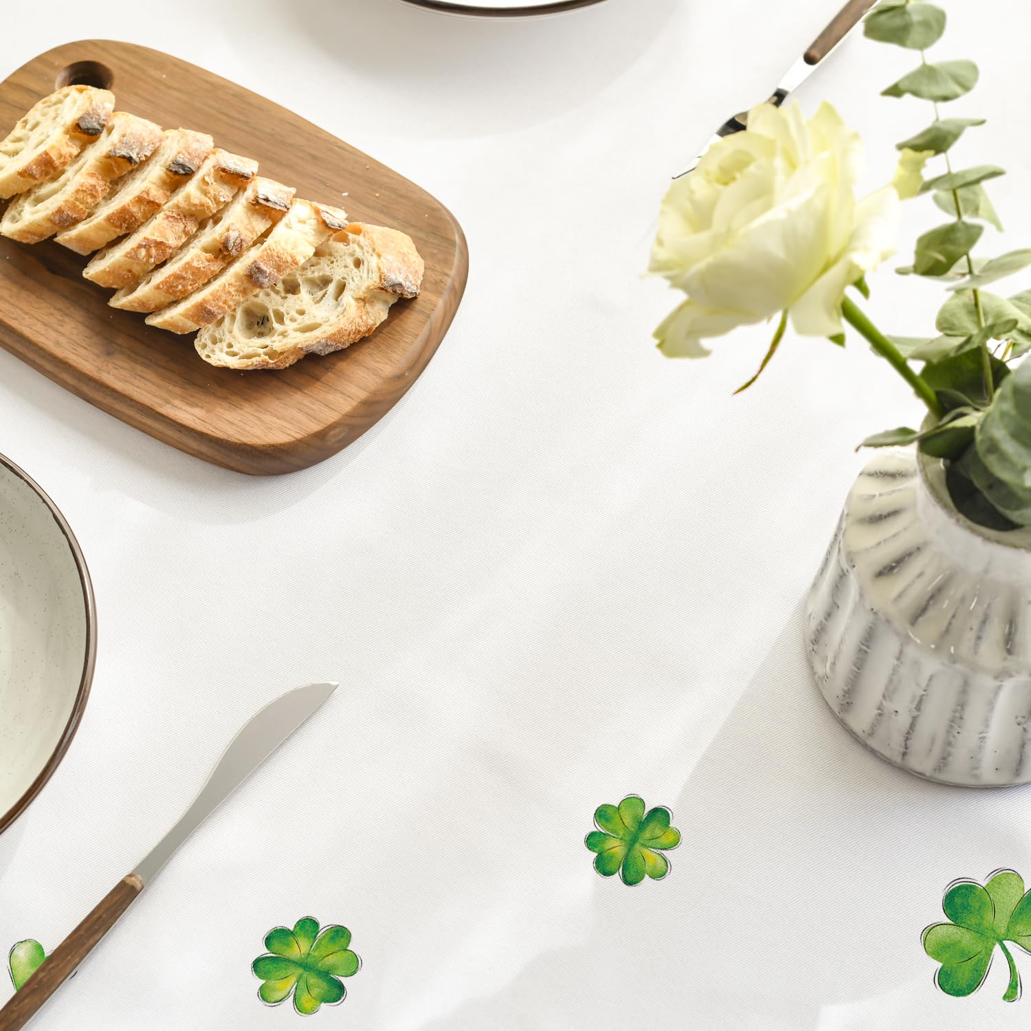 Horaldaily St. Patrick 'S Day Rectangular Tablecloth 60  120 Inch, Watercolor Shamrock Washable Table Cover For Party Picnic Din