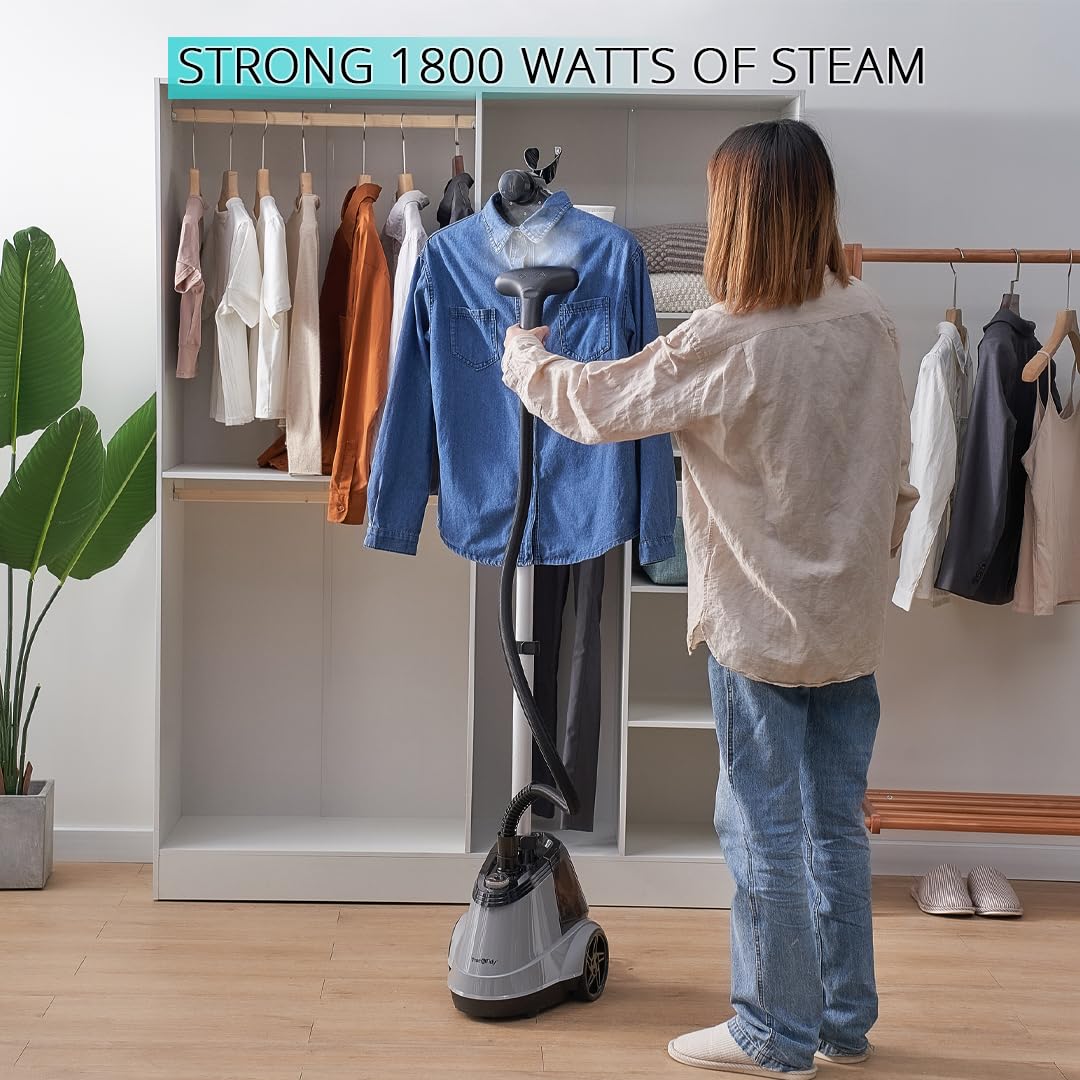 True & Tidy Commercial Standing Clothes Steamer, Heavy Duty With 90+ Mins Of Steam Time, For Home And Commercial Use, 1800 Watts