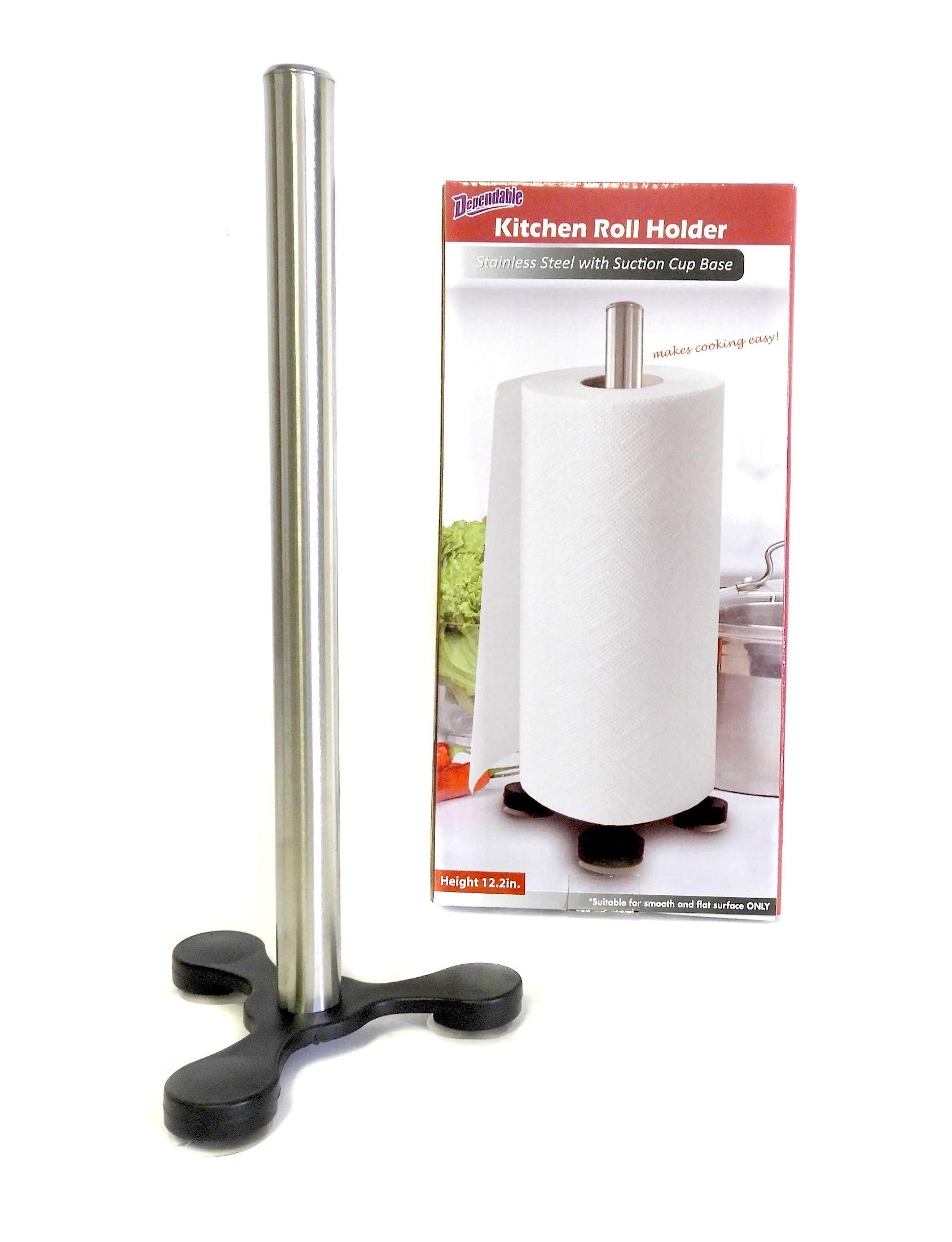 Stainless Steel Suction Cup Paper Towel Holder Kitchen Bathroom Spare Toilet Paper Holder With Nonslip Stable Super Suction Grip