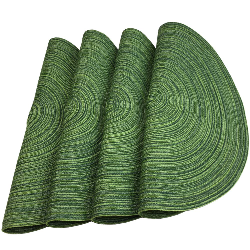 Red-A, Placemats, Round Placemats For Dining Table Set Of 4 Woven Heat Resistant Non-Slip Kitchen Table Mats Diameter 14 Inch(Hu