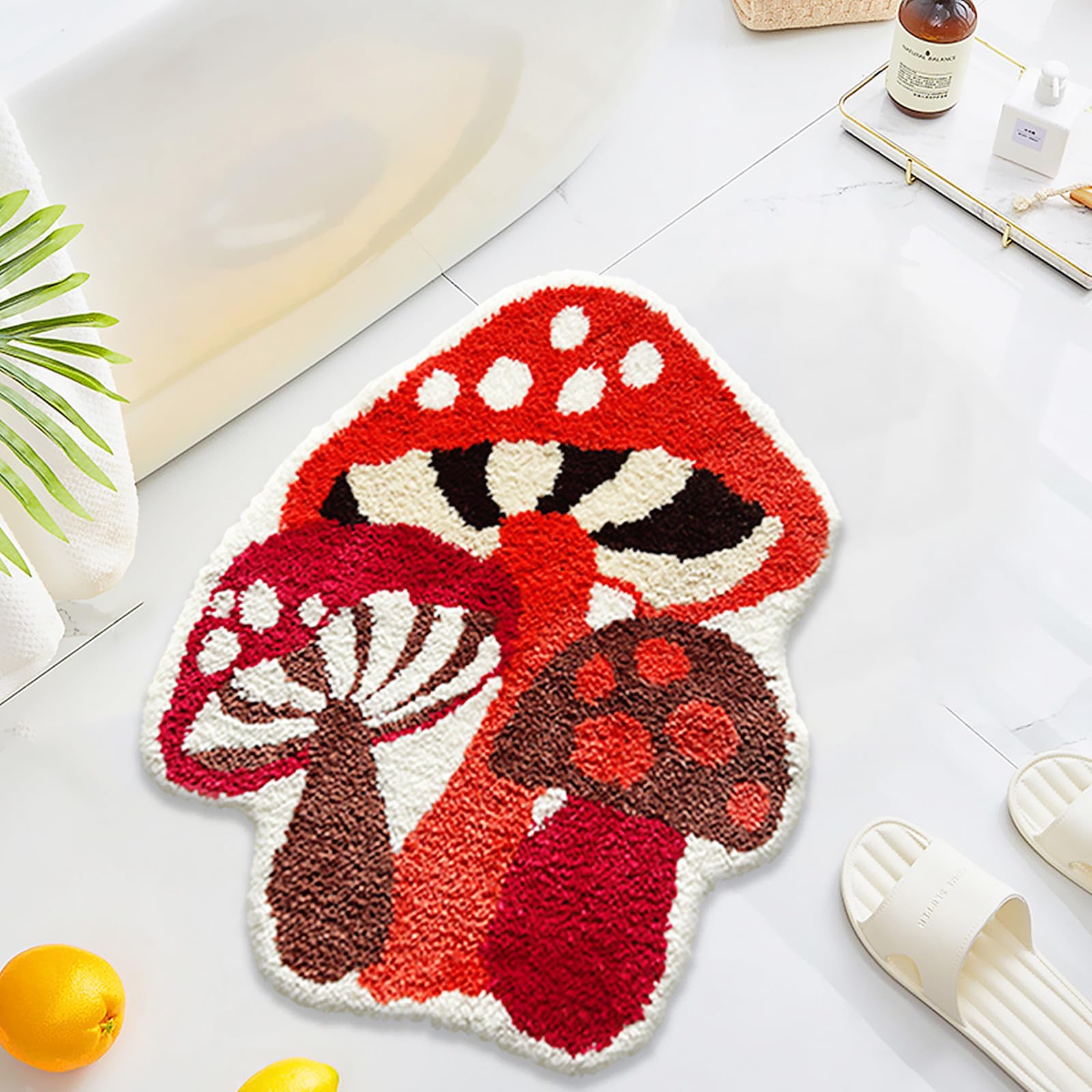 Ukeler Kids Rugs Funny Cute Mushrooms Bath Mat Cartoon Rug For Kids Bedroom Non Slip Accent Shag Rug Ultra Soft Washable Bath Ru