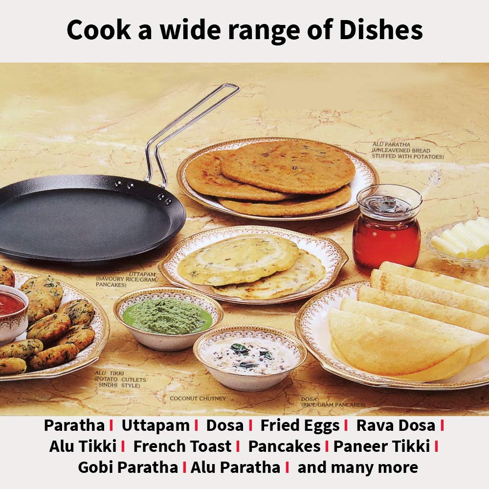 Hawkins Iqft30 Tava, Dosa, Griddle, 12 Inch, Black