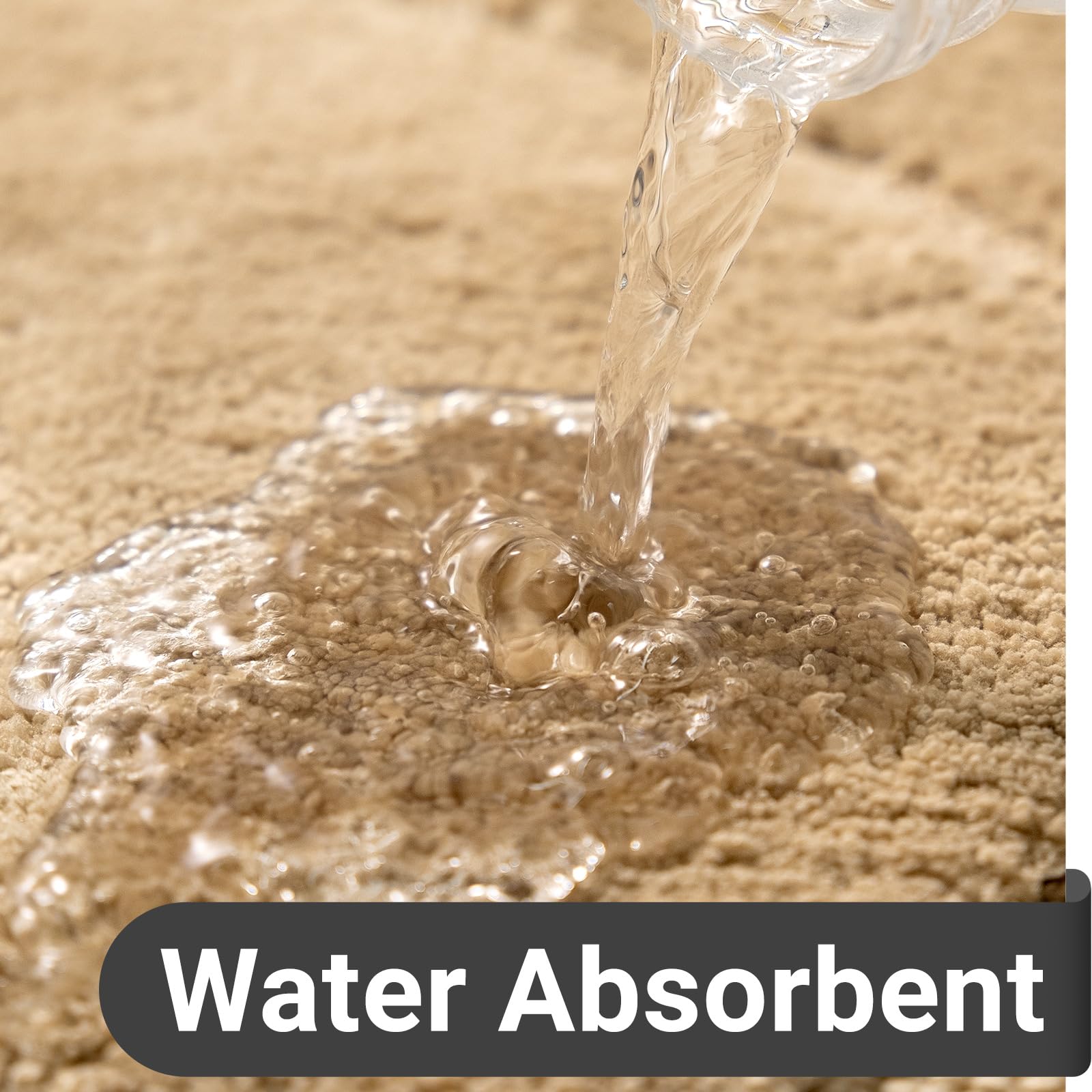 Dexde Bathroom Rugs Runner 24 X 60 Inch, Extra Long Bathroom Rug Non-Slip, Machine Washable Bath Mats Rug, Beige Soft Carpets Fo