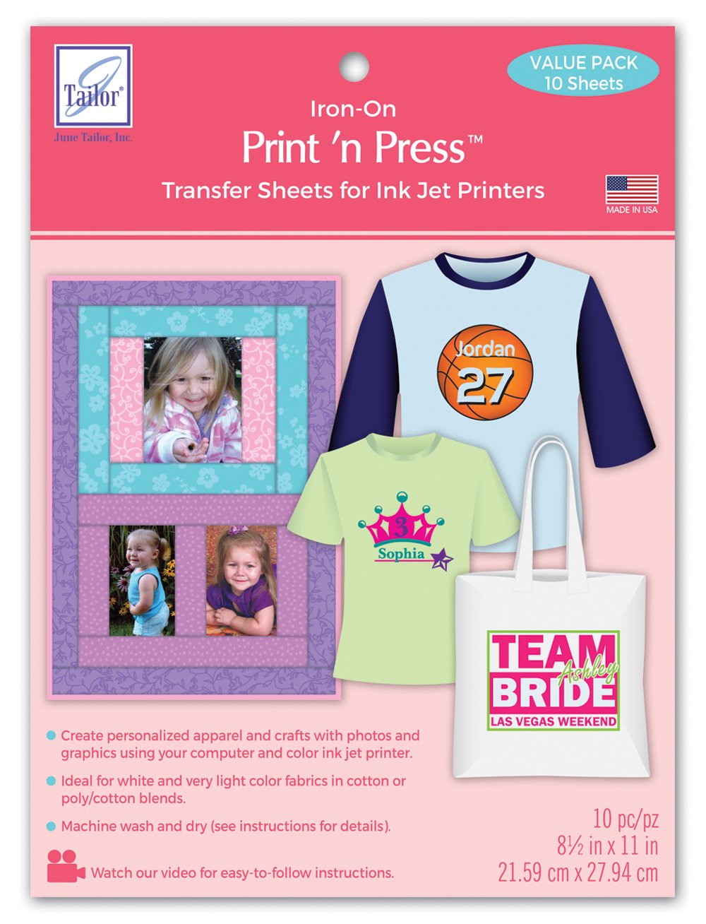 June Tailor Jt-909 Print 'N Press (10 Pack), White, 8.5 X 11 Inch