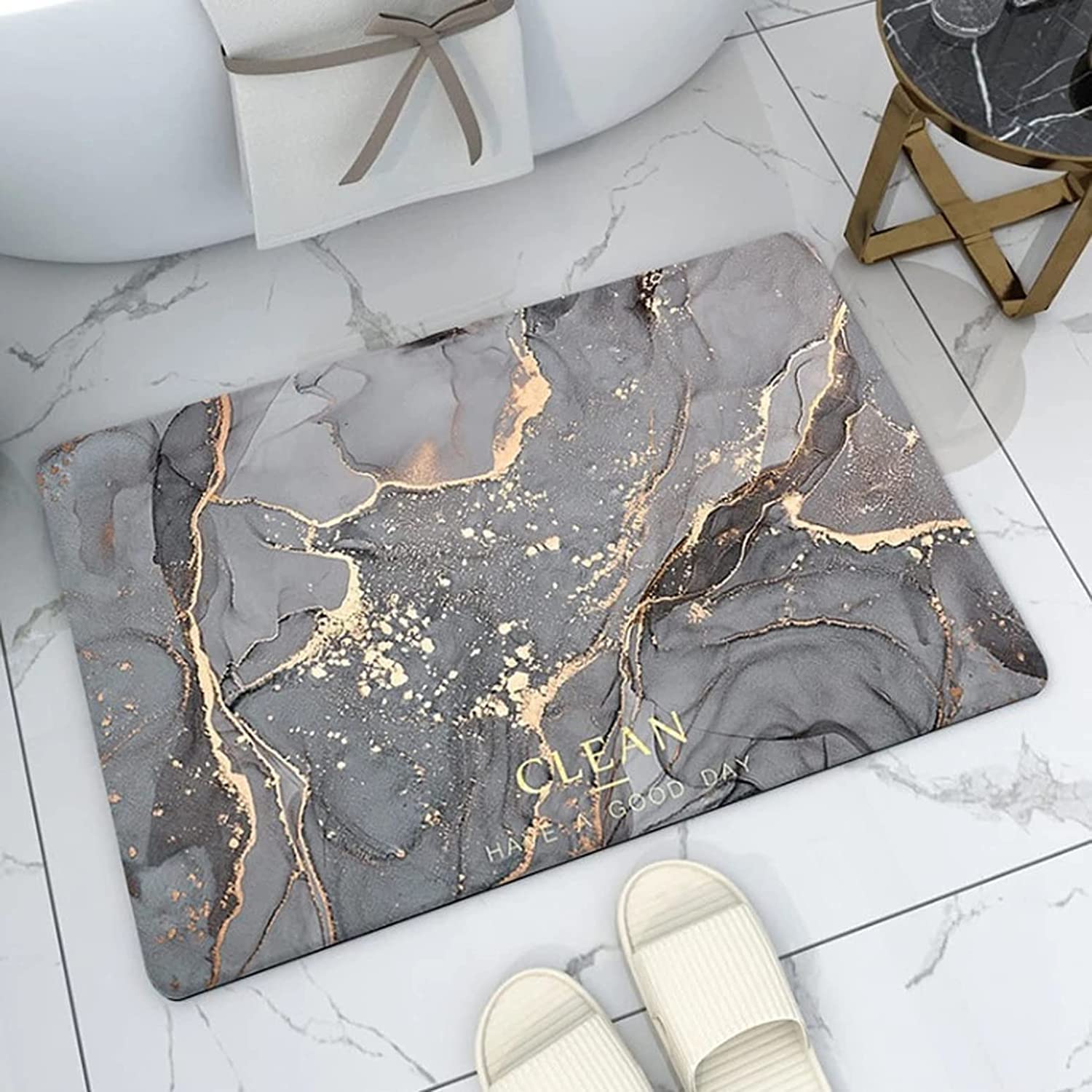 7Seas AntiSlip Bath Mat Instant Dry Bathroom Mat | Quick Drying Bathroom Skin Carpet | Water Absorbent mats for Bathroom Kitche