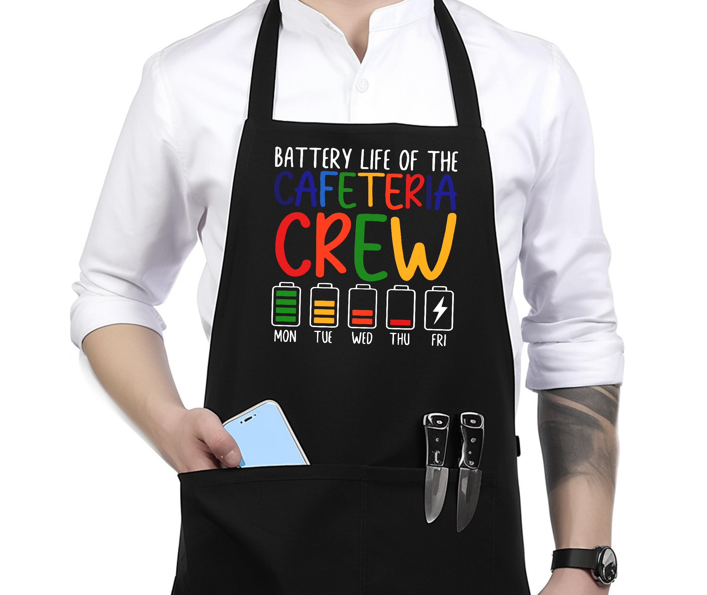 Uinwk Cafeteria Crew Aprons For Women Men With 2 Pockets  Cafeteria Worker Gifts, Lunch Lady Gifts, Lunch Lady Appreciation Gif