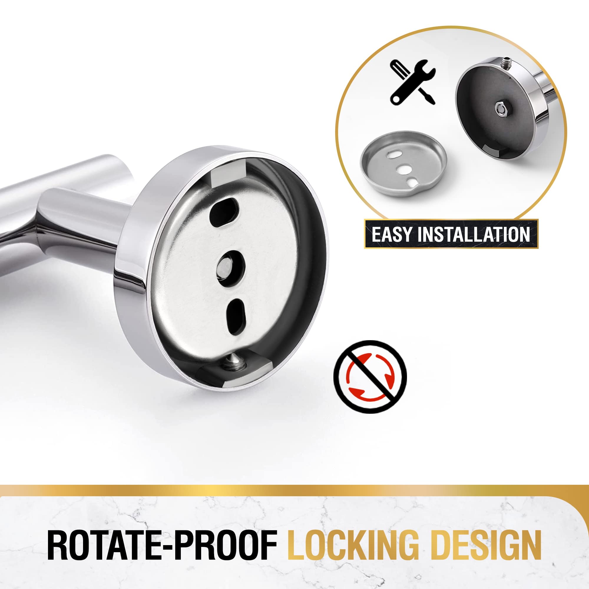 Hitslam Chrome 31.6 Inch Towel Bar For Bathroom, Sus304 Stainless Steel Bathroom Towel Rack Wall Mounted, Modern Home Decor Bath