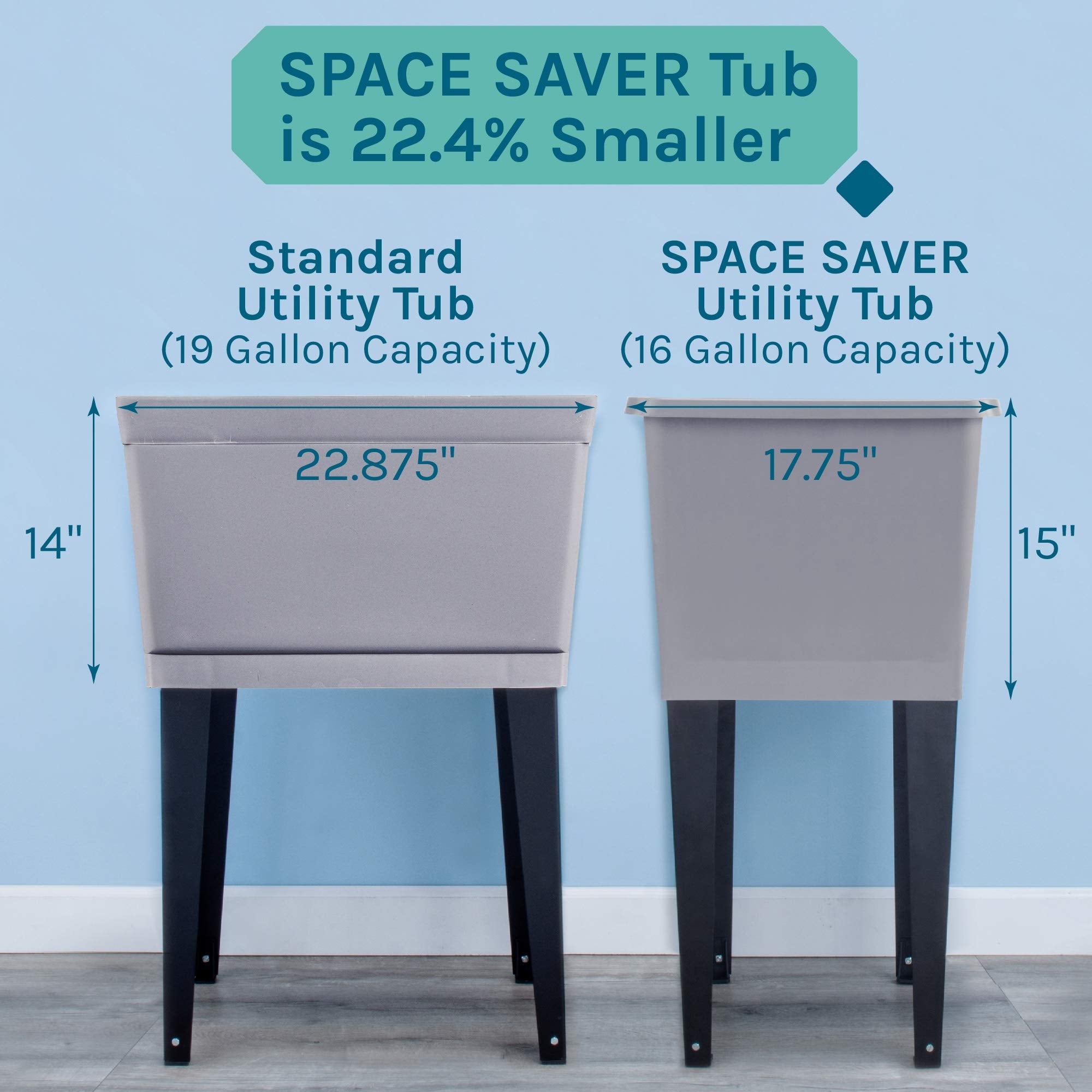 Grey Space Saver Utility Sink By Js Jackson Supplies, Freestanding Tehila Space Saving Laundry Tub, Stainless Steel Gooseneck Fa