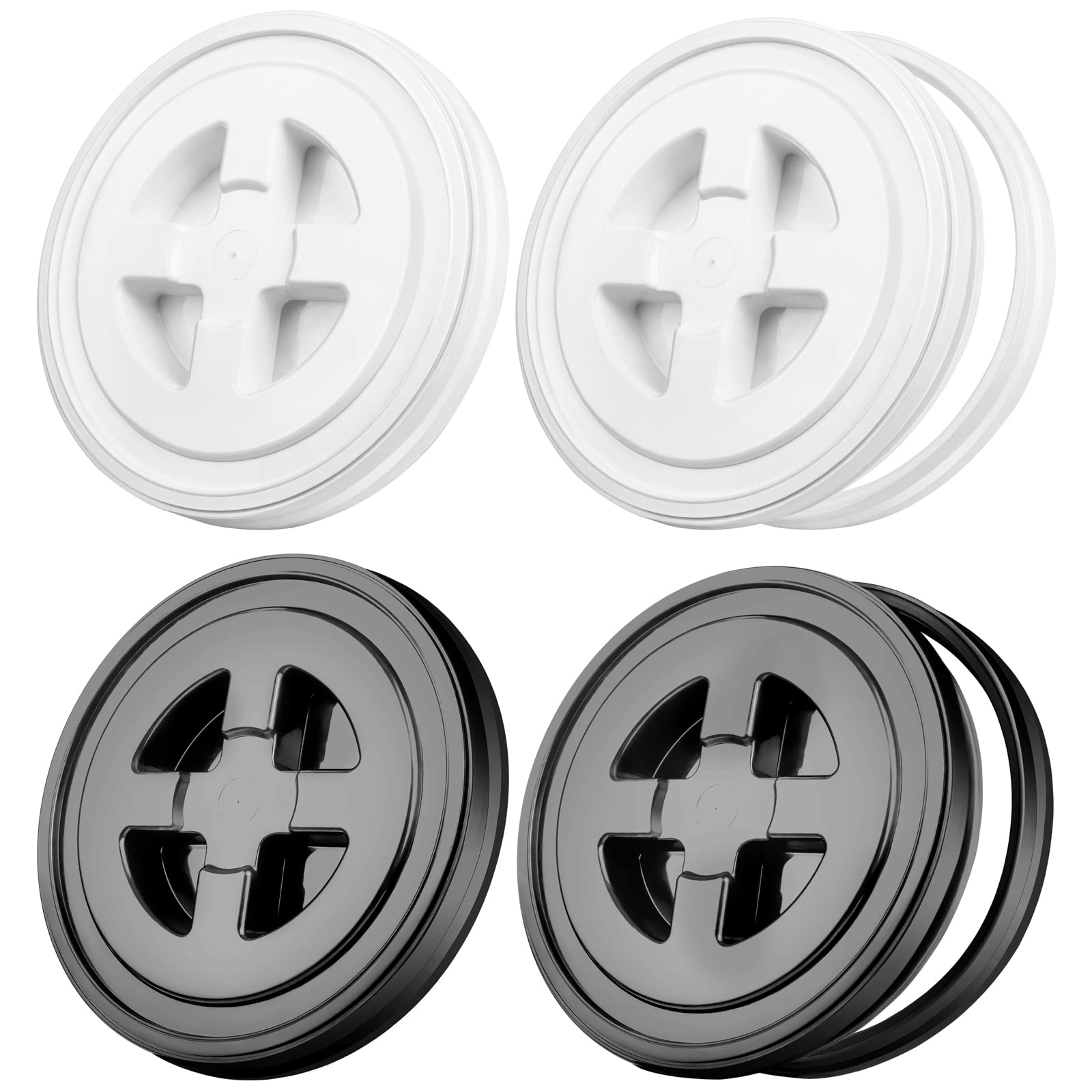 Aodaer 4 Pieces Seal Lid 5 Gallon Bucket Twist Lid Food Storage Container Lid Reusable Plastic Seal Lid Food Storage Container L