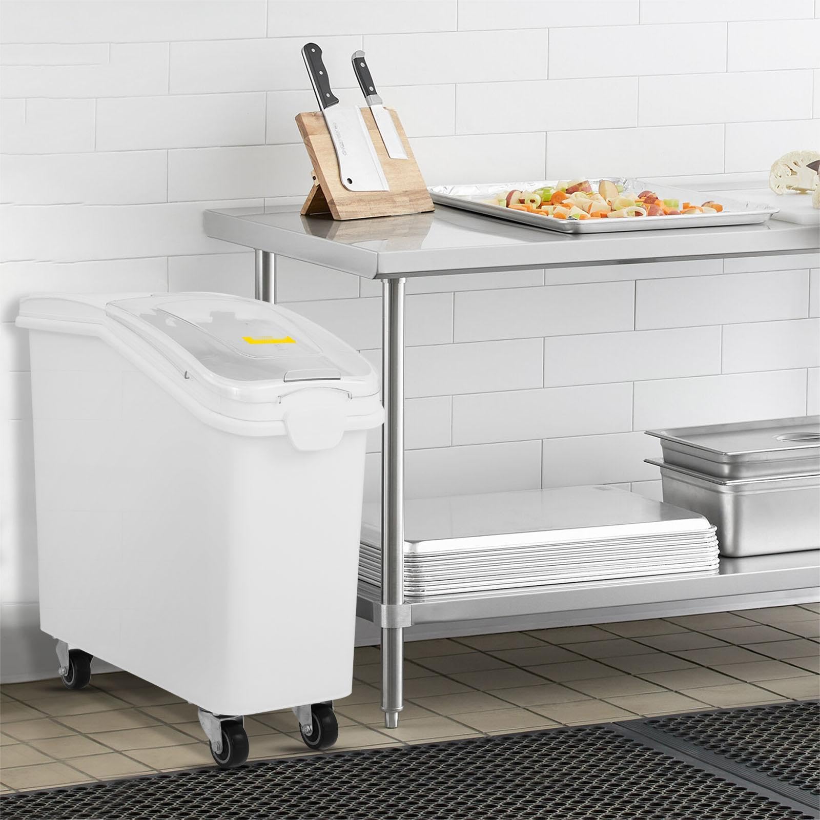 Vevor 21 Gallon Ingredient Bin With Scoop 400 Cup Ingredient Bin With Sliding Lid Commercial Food Storage For Kitchen