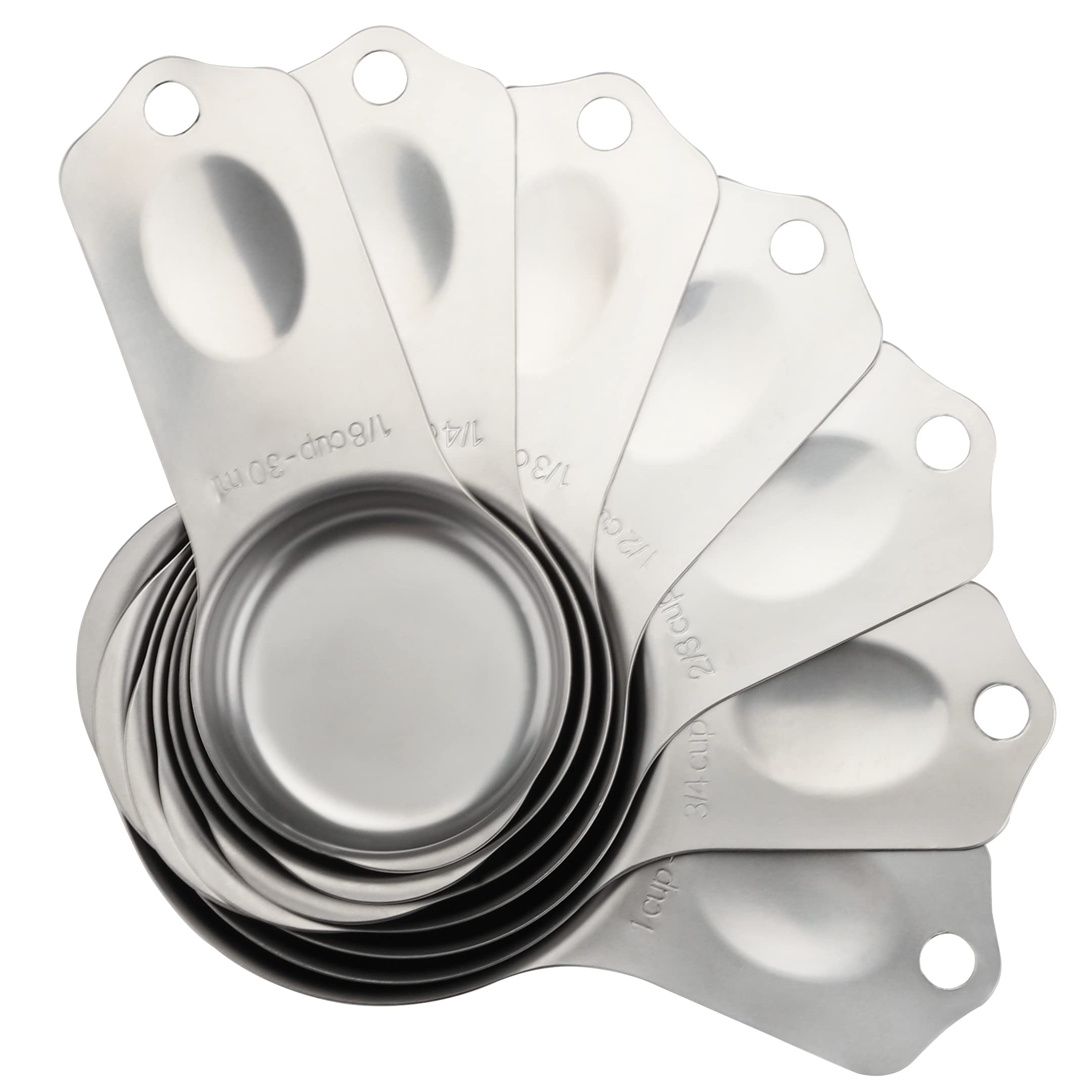 Stainless Steel Measuring Cups Set Of 7 Stackable Heavy Duty Measuring Cups For Dry And Liquid Ingredients