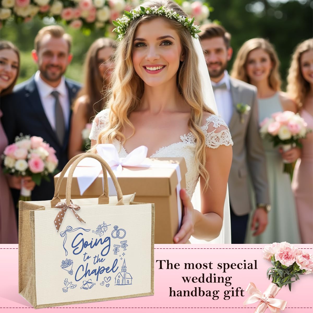 Bride Bag, Bride Gifts, Bridal Shower Gifts, Going To The Chapel Future Mrs, Bride s Engagement Canvas Tote Bag, Wedding Bachelo