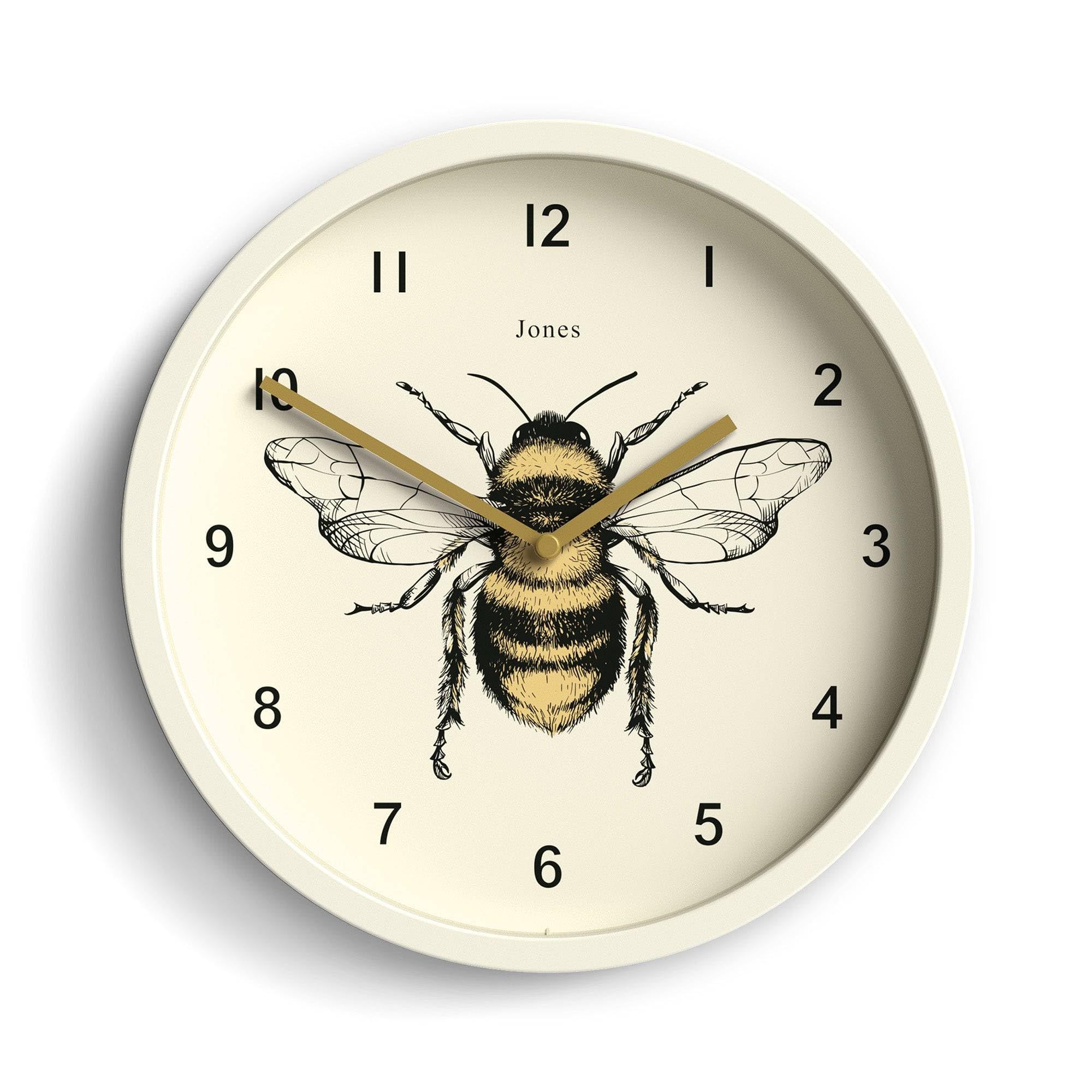 Jones Clocks Bee Wall Clock - Bee Home Accessories - Bee Gifts - Kitchen Clock - Living Room Clock - Office Clock - Modern Clock