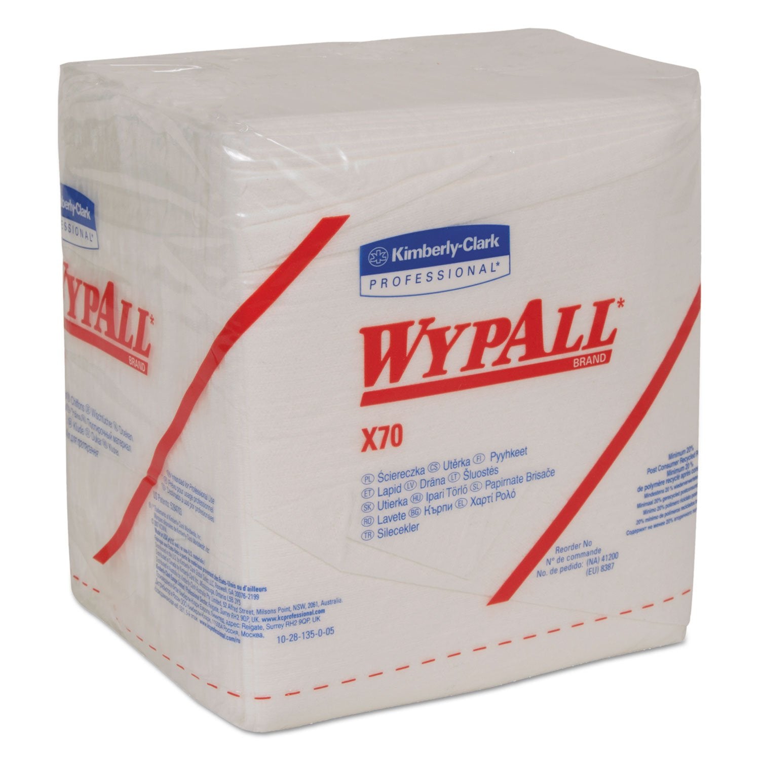 X70 Cloths, 1/4 Fold, 12 1/2 X 12, White, 76/Pack, 12 Packs/Carton