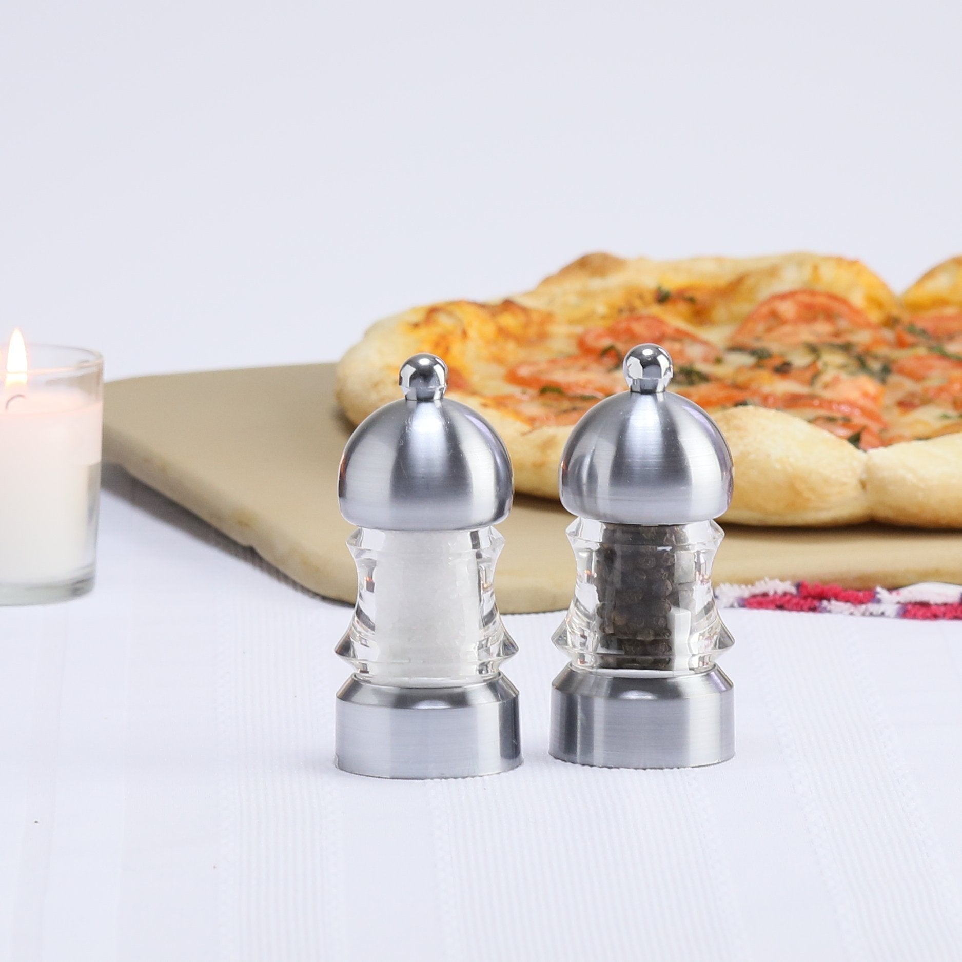 Chef Specialties 3.5'' Metro Pepper Mill And Salt Mill Set, Clear