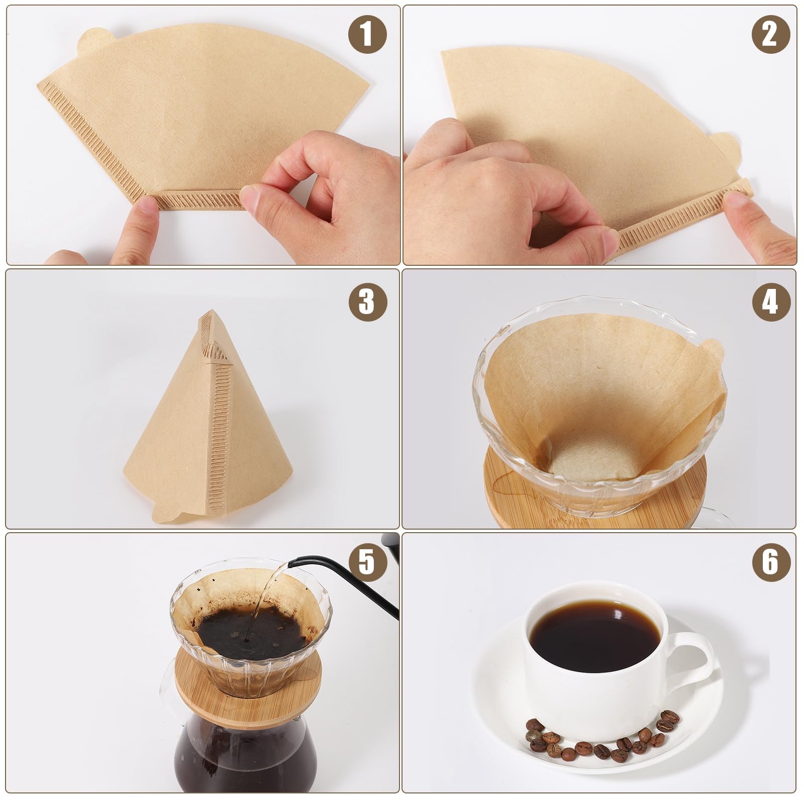 400 Count Cone Coffee Filters #2, 2 Coffee Filters Unbleached Natural Brown Disposable Coffee Filter Compatible With Pour Over A