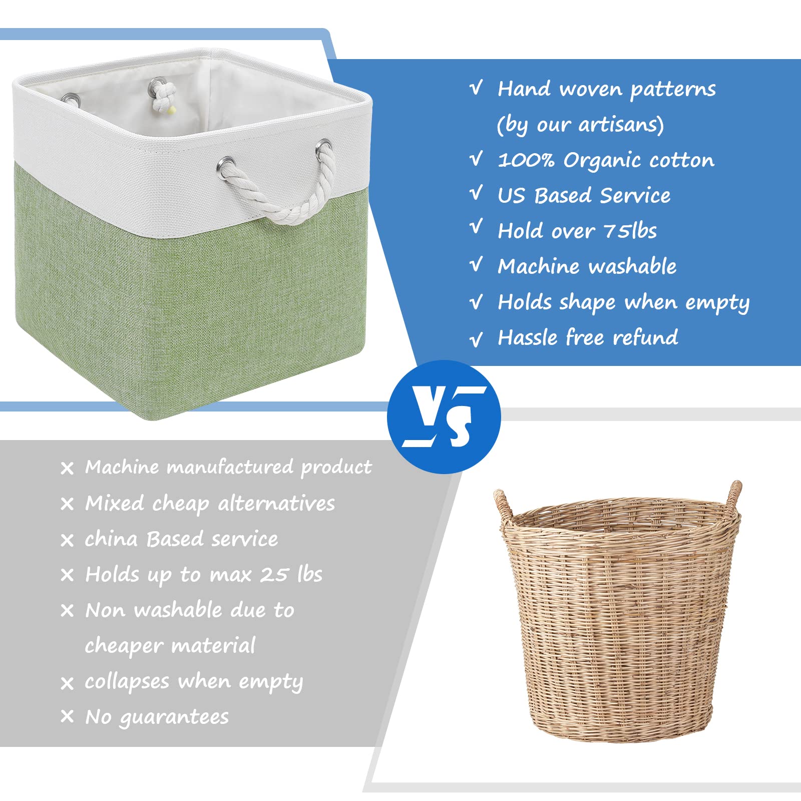 Finishingbo Fabric Cubes Storage Basket, 6 Pack 11X11 In With Handles Foldable Cube Storage Bins, For Shelves, Home, Office, Nur