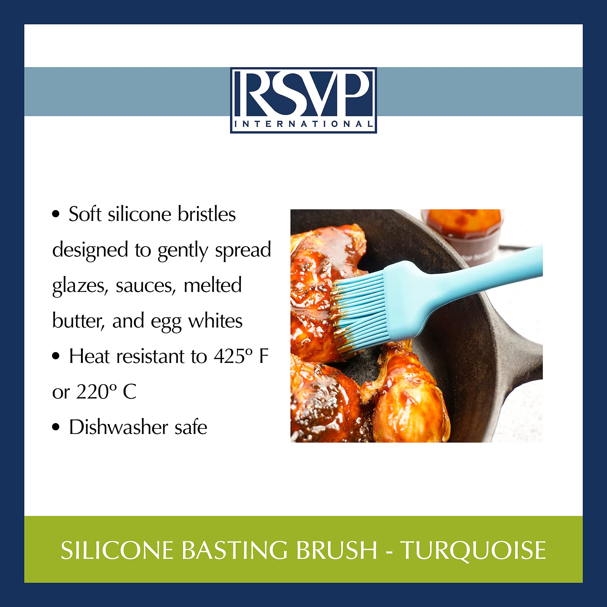 RSVP Silicone Basting Brush - Turquoise