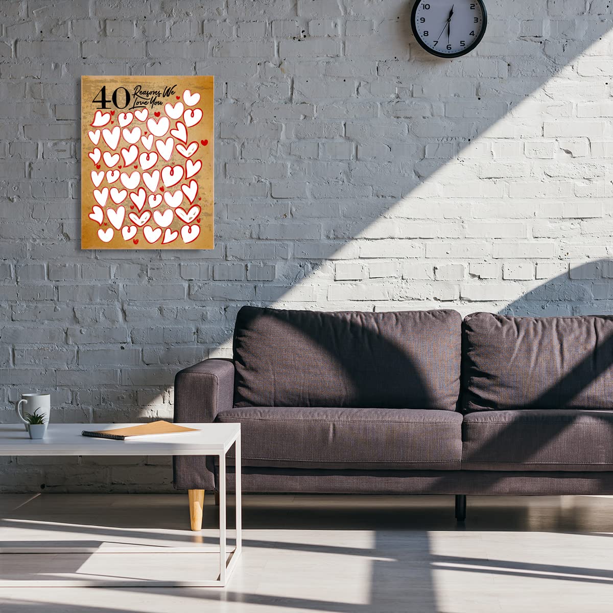 40 Reason Why We Love You,40Th Birthday Wall Decor,40Th Birthday Gifts For Women Men,Guest Canvas 40Th Anniversary Or 40Th Birth