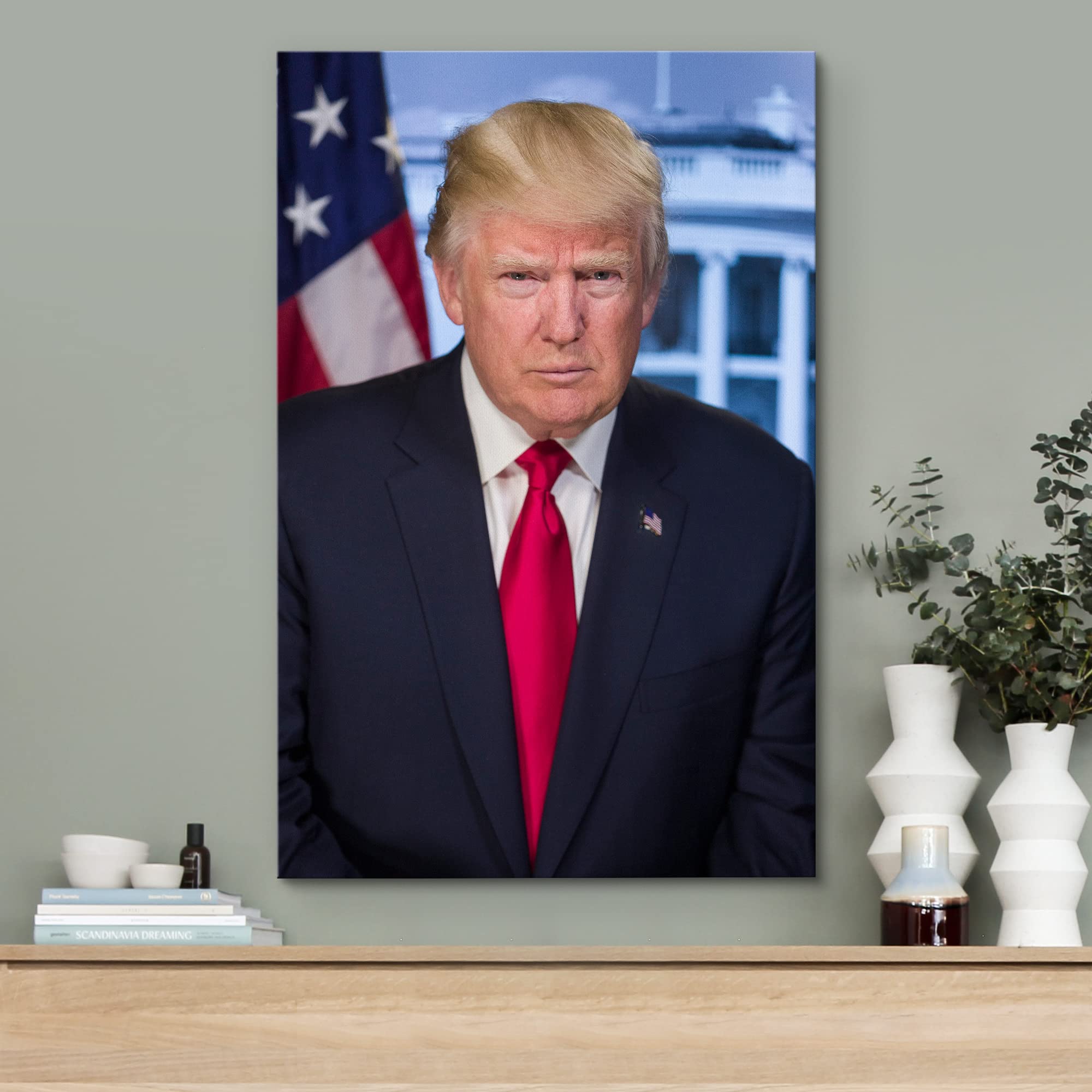 Wall26 - Portrait Of Donald Trump (45Th President Of The United States) - American Presidents Series - Canvas Wall Art Gallery W