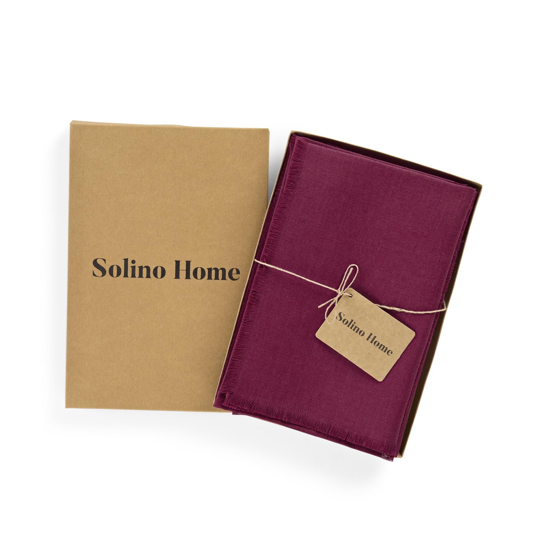 Solino Home Fringe Linen Dinner Napkins 20 X 20 Inch - 100% Pure Linen Beet Cloth Napkins Set Of 4 - Handcrafted And Machine Was