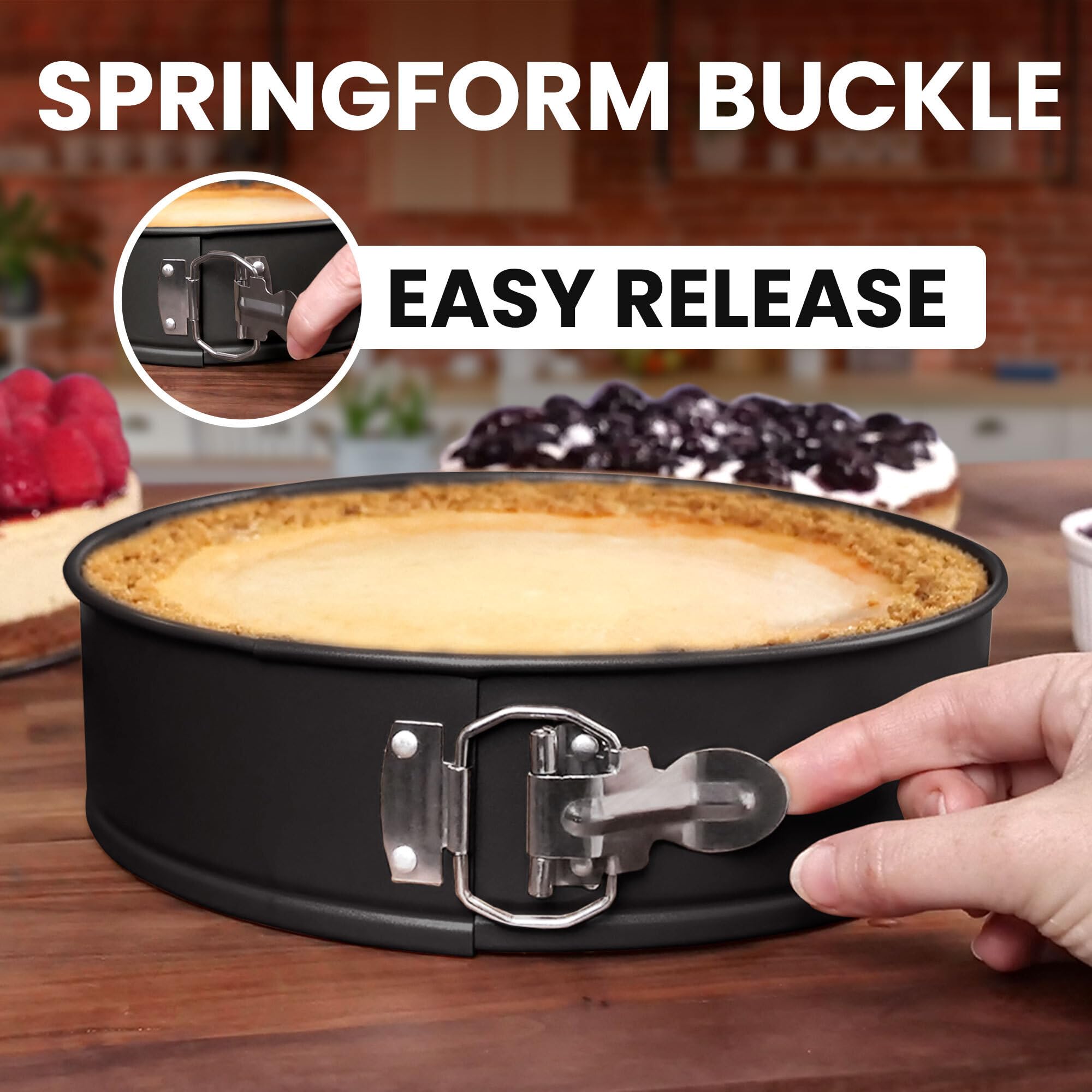 Zulay Premium Springform Pan 9 Inch Nonstick - Cheesecake Pan With Removable Bottom - No Need For Parchment Paper - Spring Form